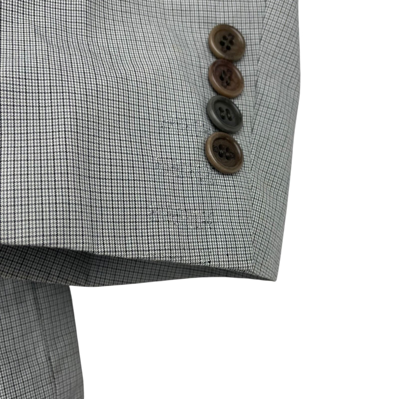 Paul Smith Paul Smith Men’s 100% Cotton 2-Button Blazer Gray/Navy Plaid Size 46R - 15 Thumbnail