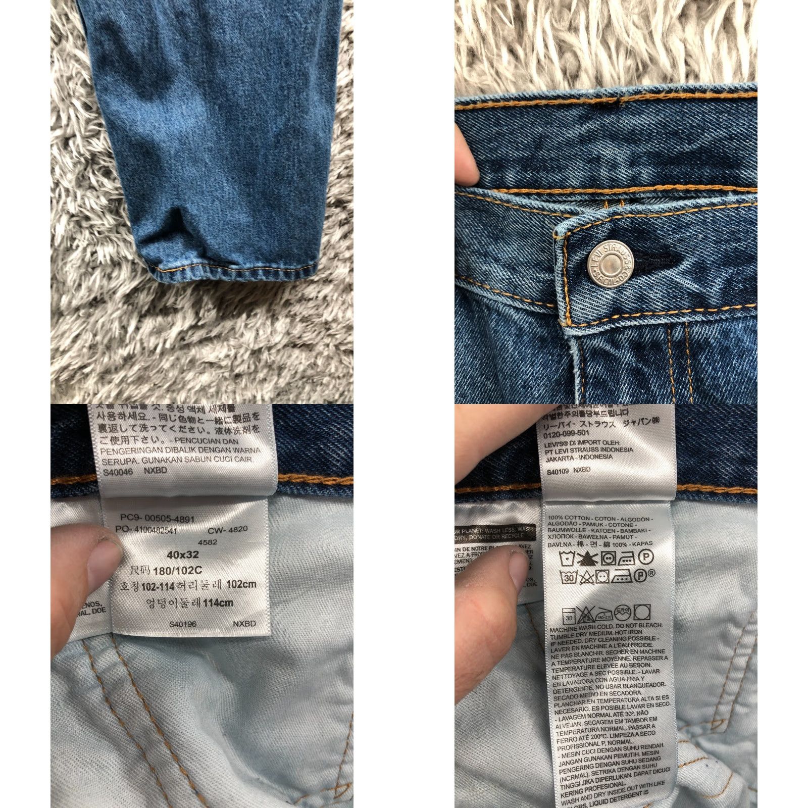 Levi's Levi's 505 Jeans Men Regular Mid Rise Dark Wash Blue Denim 40x32 Straight 5-Pocket Size US 40 / EU 56 - 8 Thumbnail