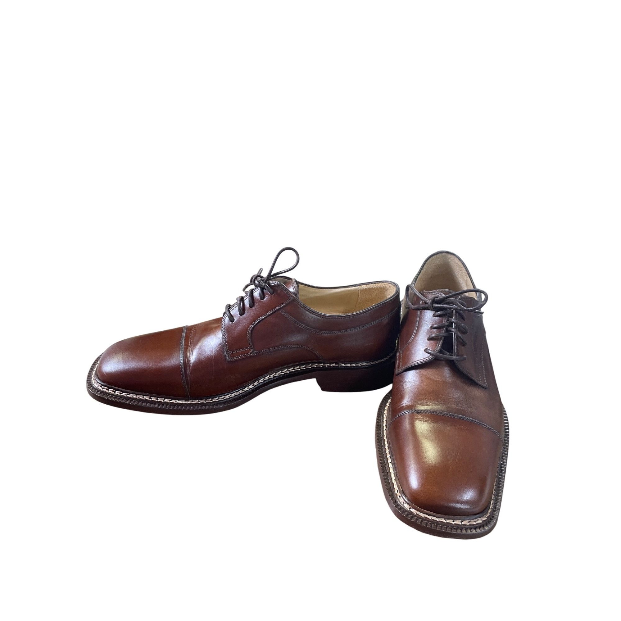 Designer Vito Rufolo Mens Brown Leather Oxford Dress Shoes Size 11D S Size US 11 / EU 44 - 2 Thumbnail