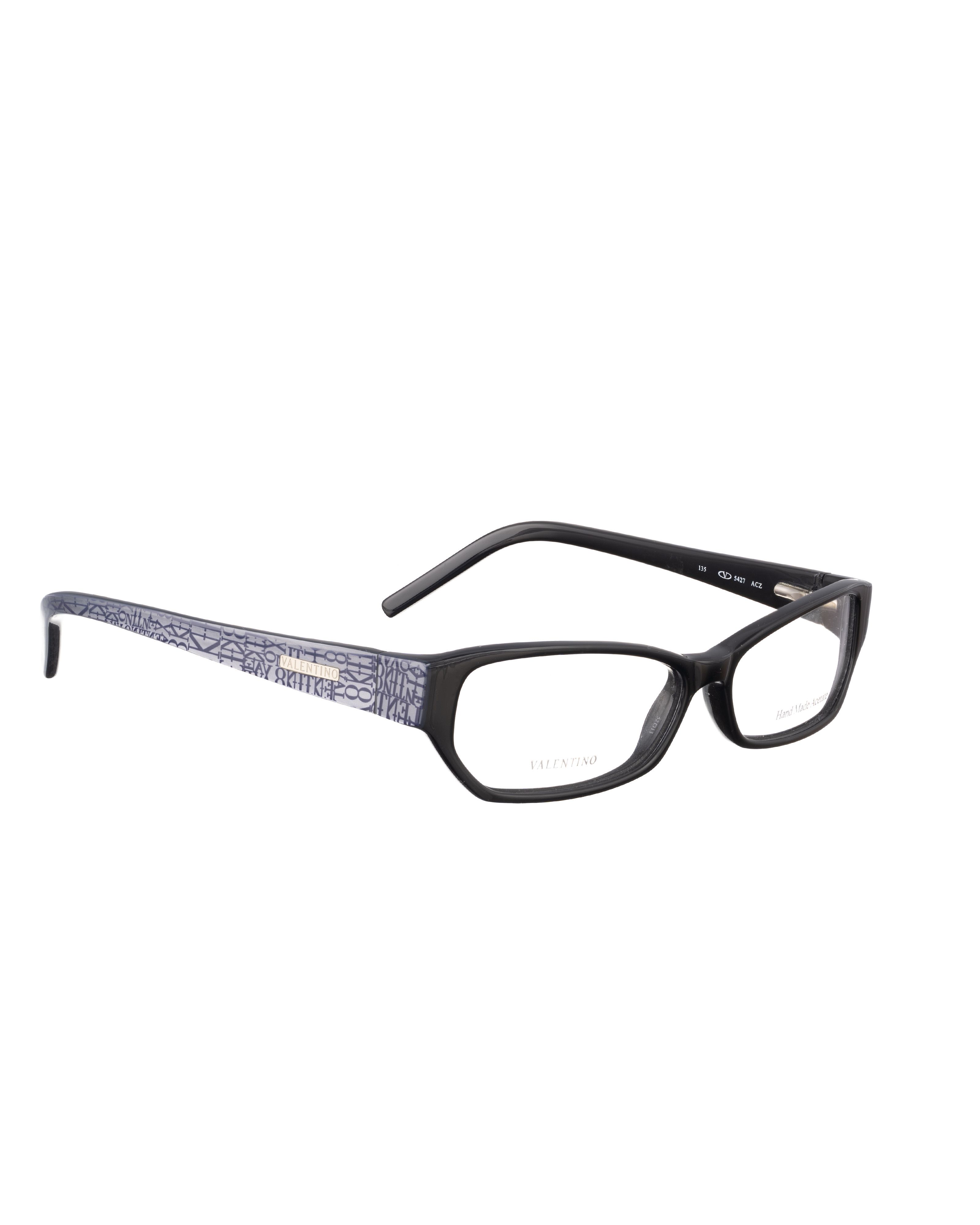 Valentino Valentino 00s Thin Plastic Black Glasses with Logo Pattern Size ONE SIZE - 2 Thumbnail