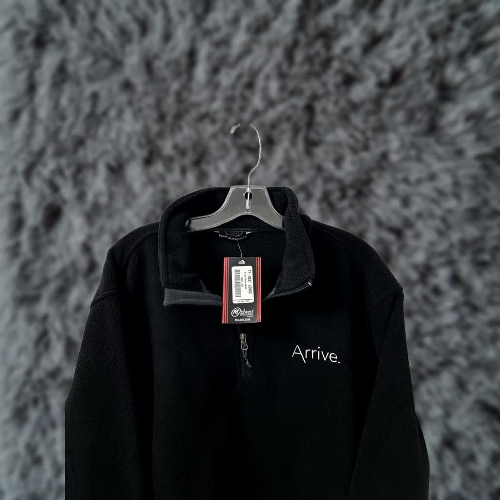 Port Authority Port Authority 1/4 Zip Fleece Jacket Mens Large Black Arrive Sweatshirt L/S NWT Size US L / EU 52-54 / 3 - 1 Thumbnail