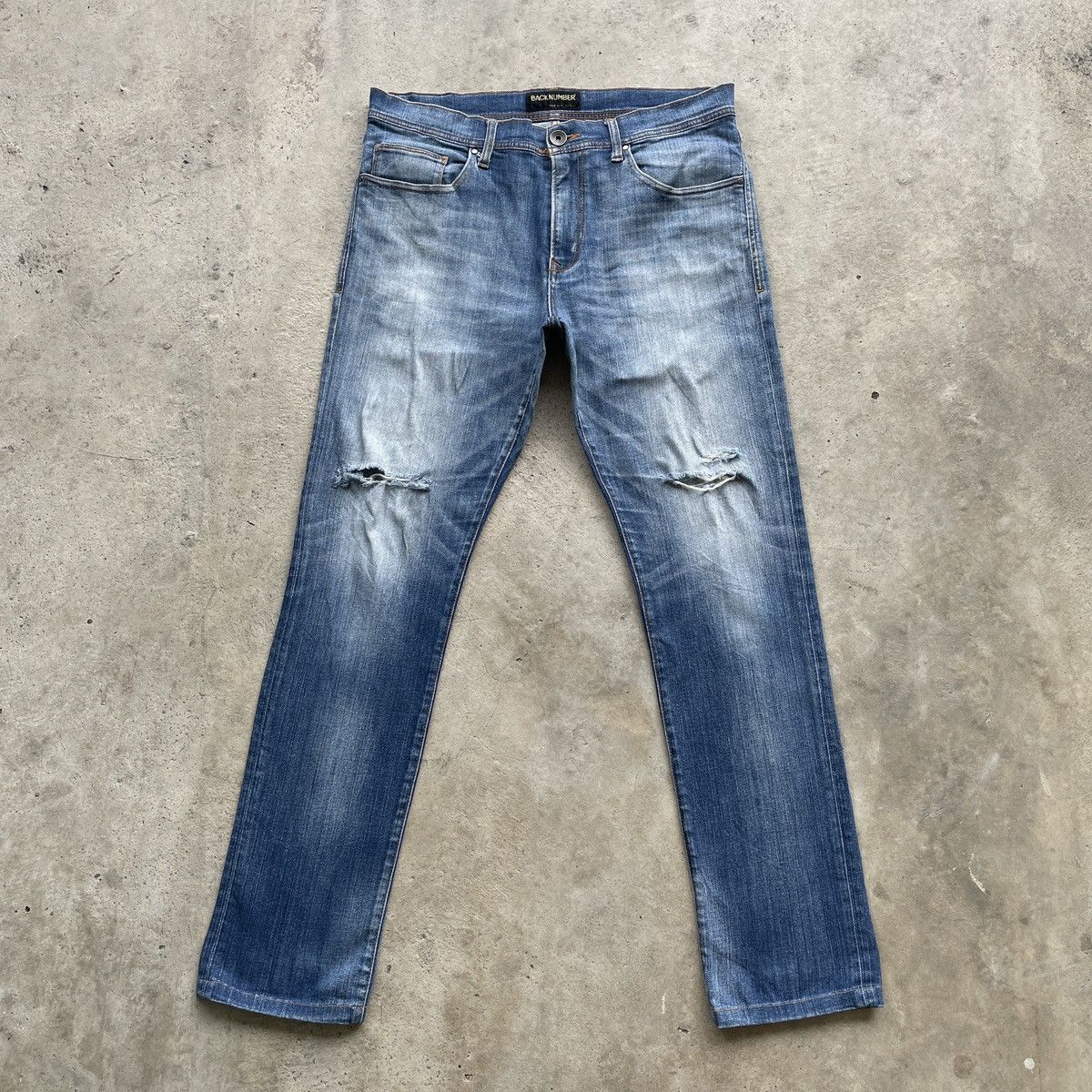 Vintage Japan 🇯🇵 Back Number Distressed Faded Jeans Pants