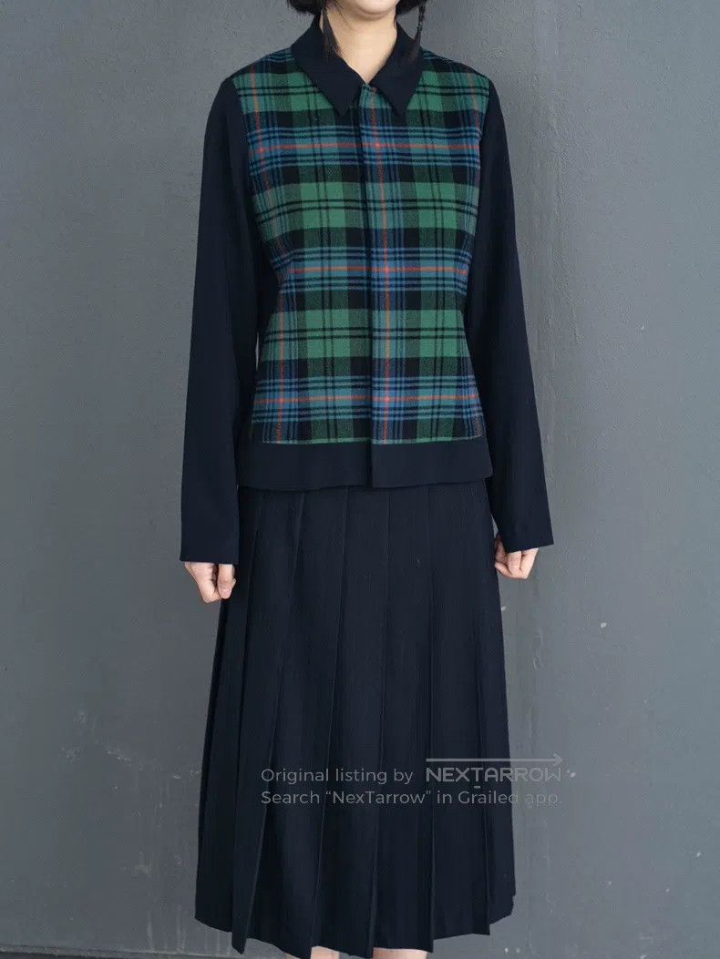 Comme des Garcons Comme Des Garcons Green Check Wool Patchwork Shirt Size XS / US 0-2 / IT 36-38 - 7 Thumbnail