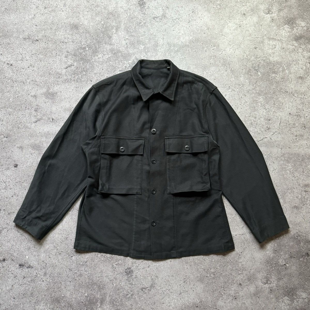 Lemaire Stand Collar Overshirt Zinc Size 44 22AW | Grailed
