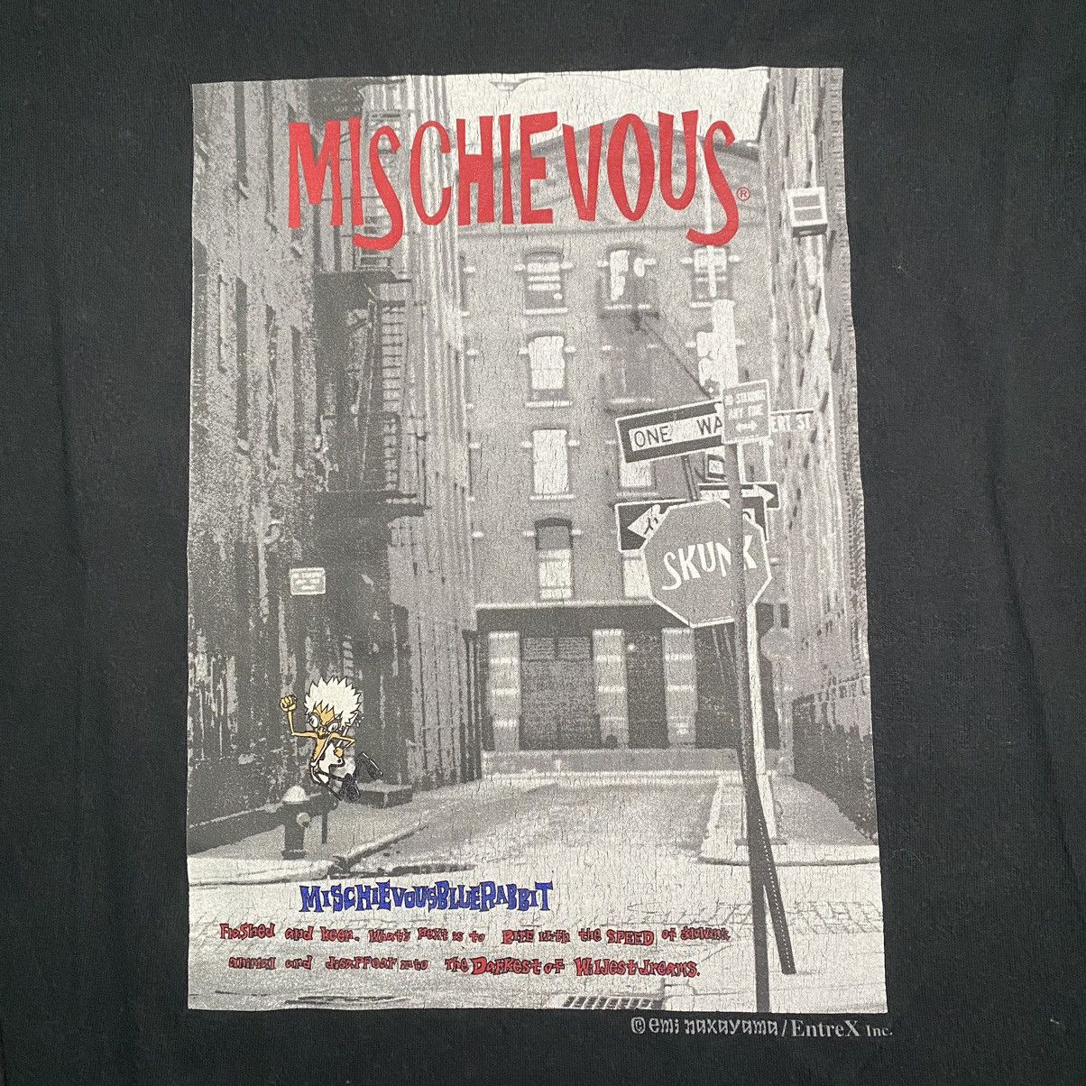 Japanese Brand Vintage Mischievous Blue Rabbit Photo Tee Punk Size US L / EU 52-54 / 3 - 4 Thumbnail