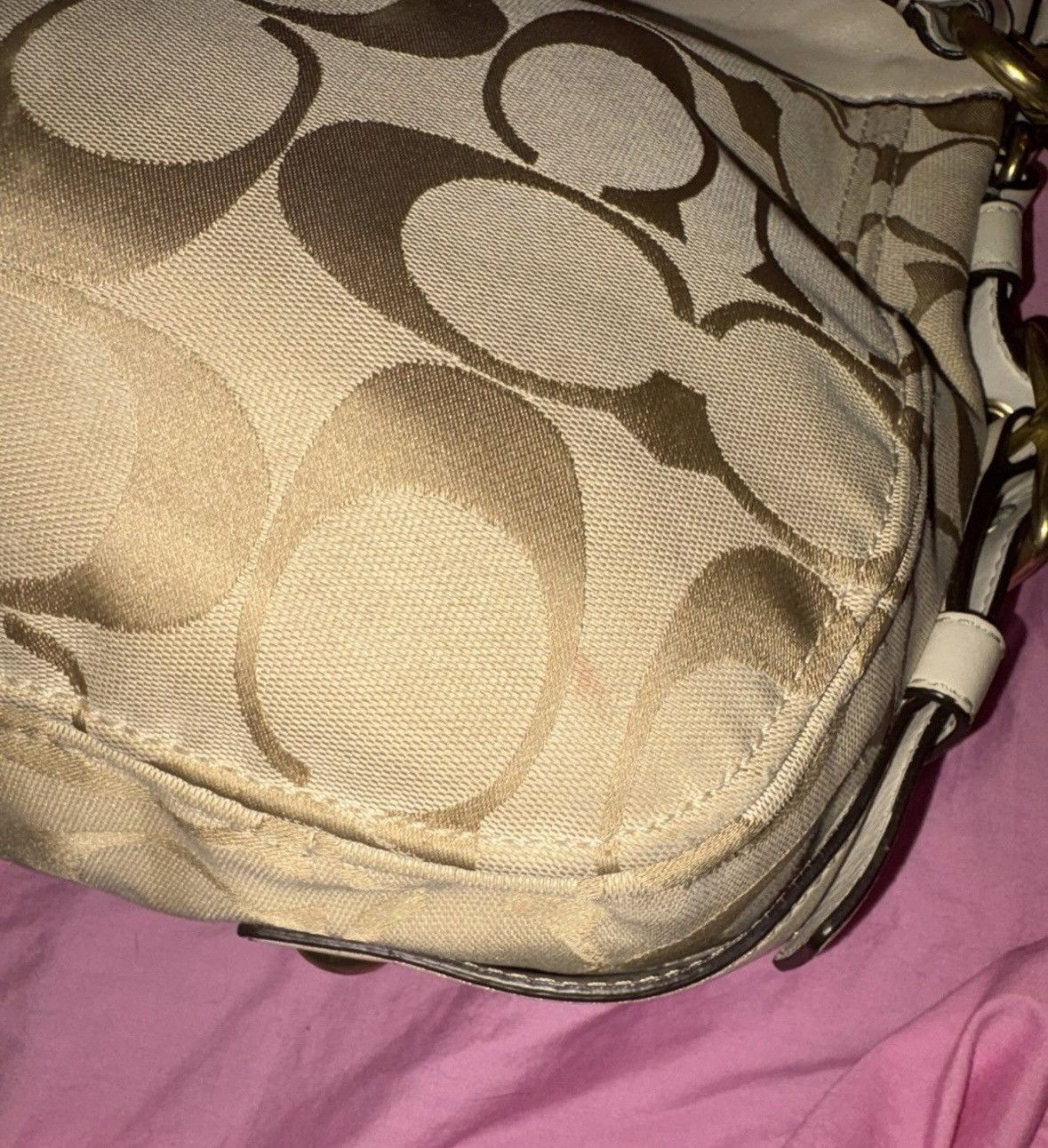 Coach Coach Zoe white leather Jacquard large bag M0868–12674 Size ONE SIZE - 4 Thumbnail
