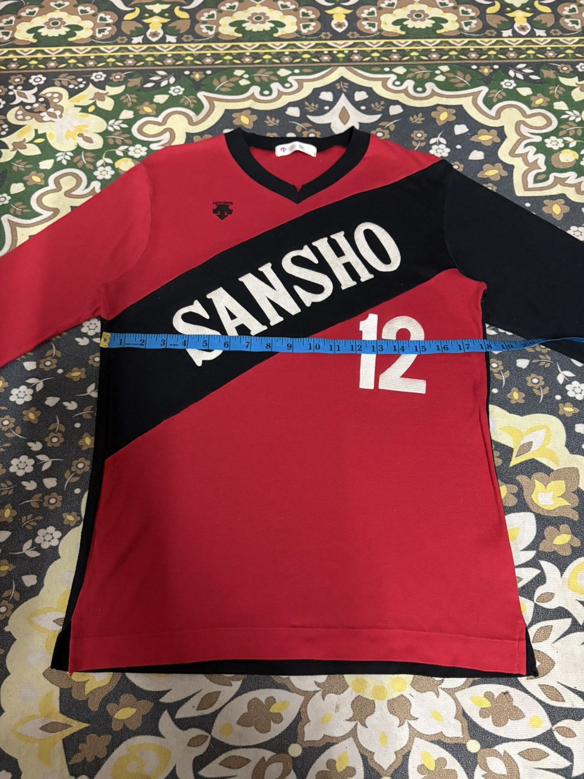 Descente × Japanese Brand Vintage DESCENTE SANSHO 12 Long Sleeve Soccer Jersey Size US S / EU 44-46 / 1 - 12 Thumbnail
