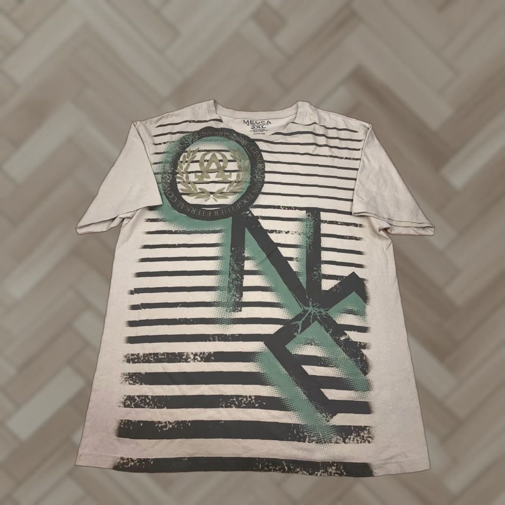 Vintage Mecca ONE Graphic T Shirt 2XL Beige Short Sleeve Casual Mens Women Unisex Adults 2XL Tee Shirt Size US XXL / EU 58 / 5 - 1 Thumbnail