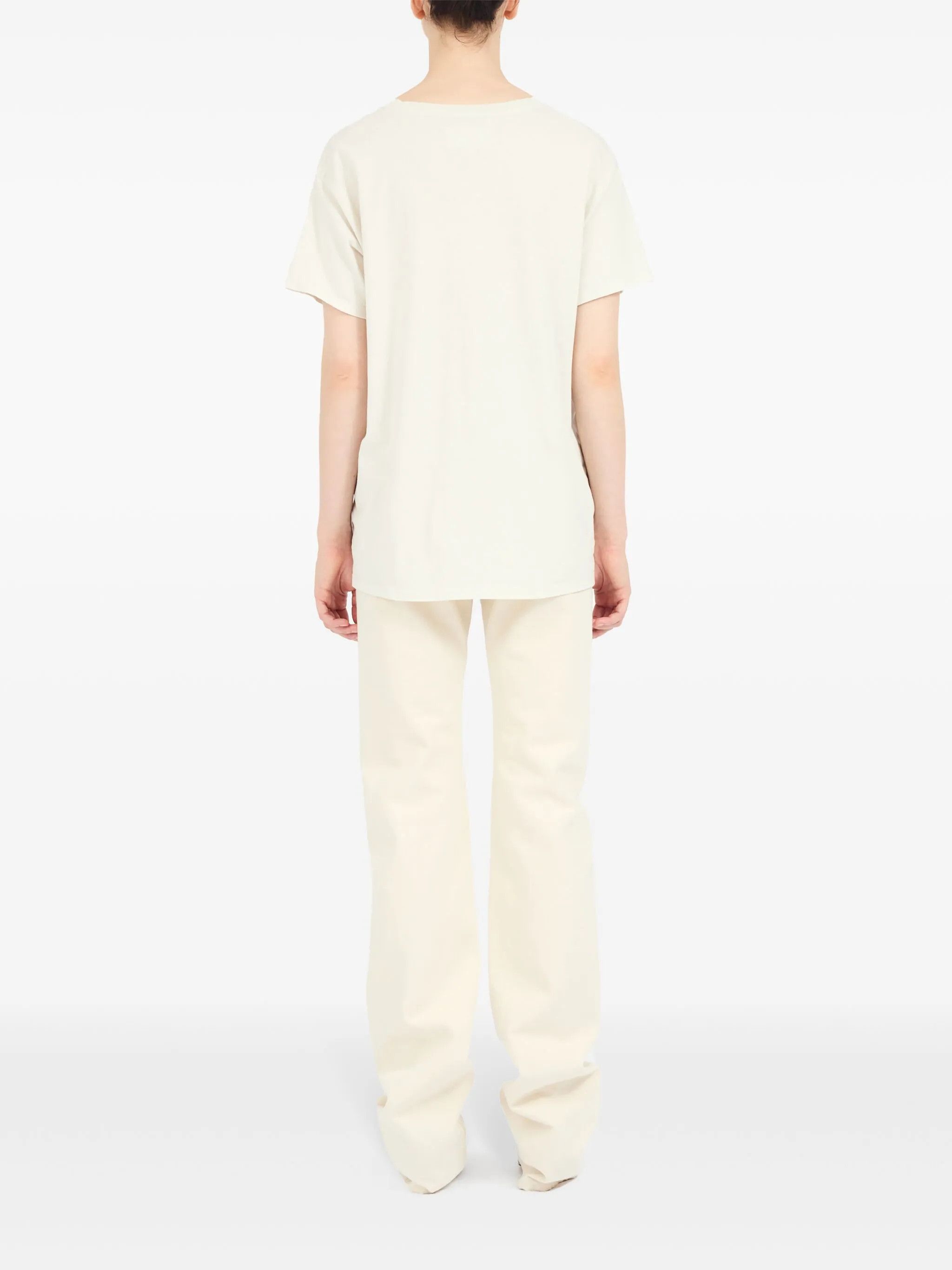 Maison Margiela oc11z0825 Logo-print Cotton T-Shirt in Butter Size L / US 10 / IT 46 - 5 Thumbnail