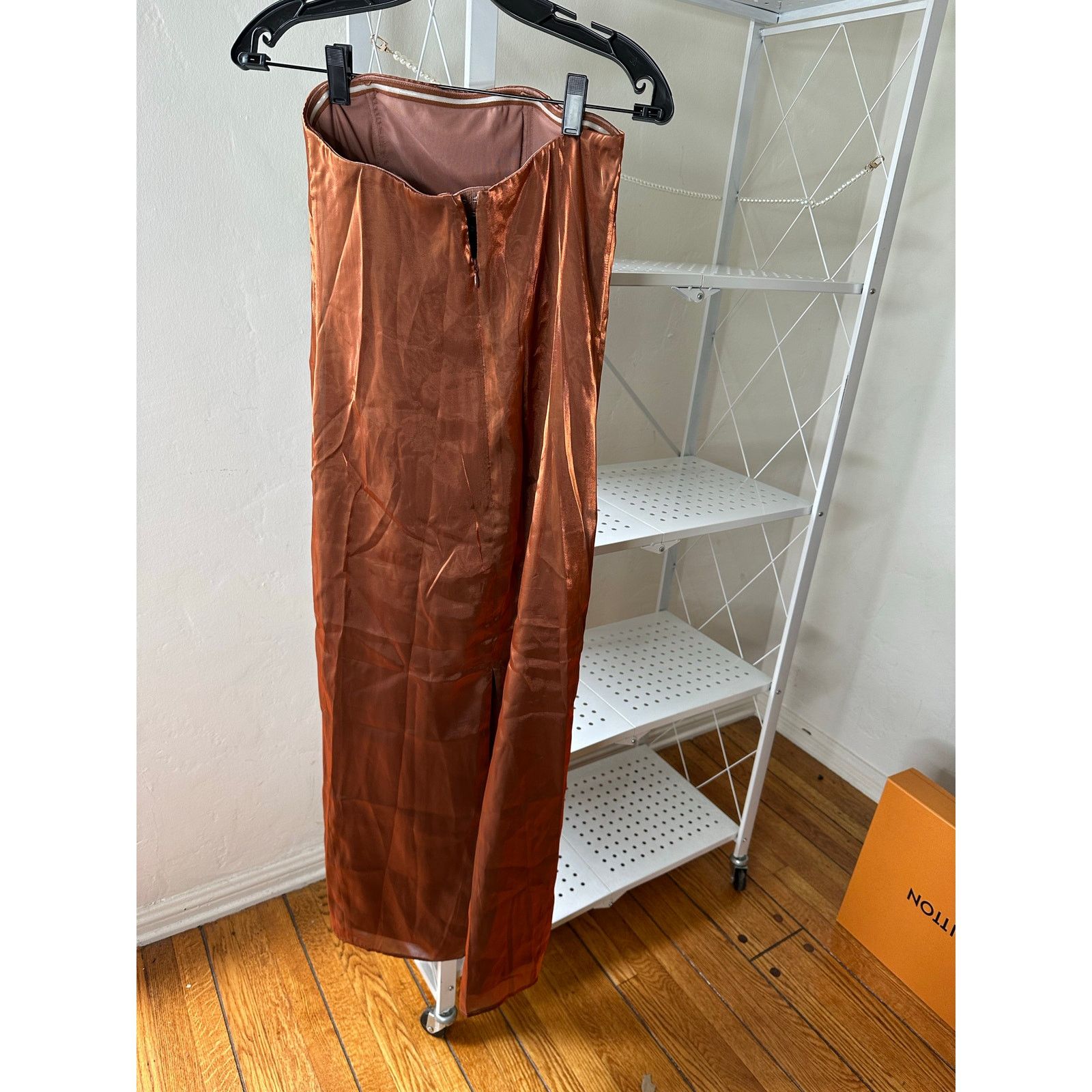 Staud Staud Casey iridescent cacao maxi dress 00 | Grailed