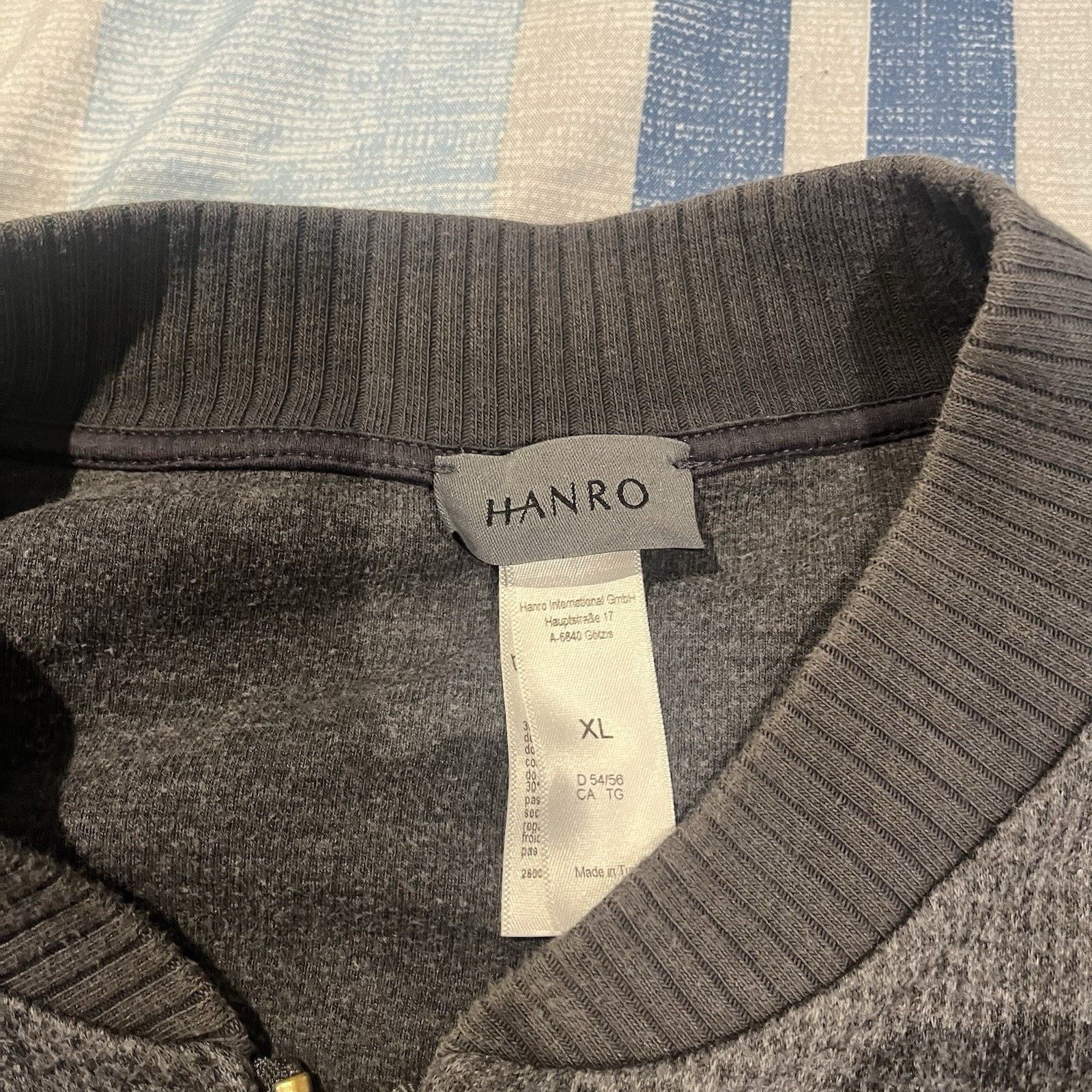 Hanro Hanro men's XL gray full zip long sleeve sweater Size US XL / EU 56 / 4 - 7 Thumbnail