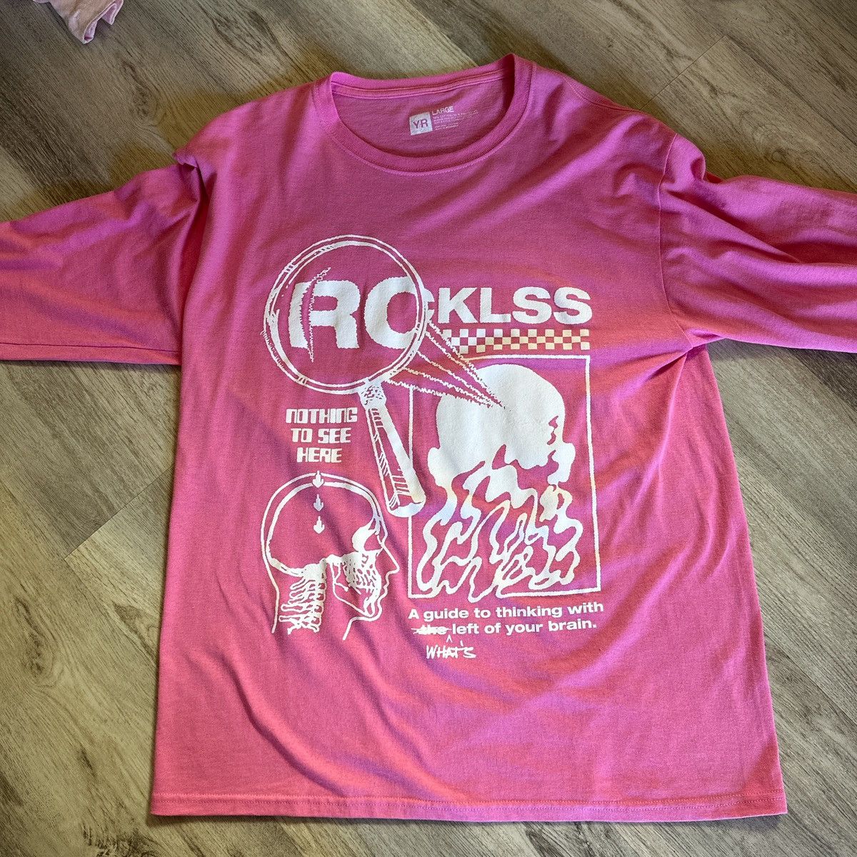 Vintage Young & Reckless Pink Long Sleeve Graphic Tee Size US XL / EU 56 / 4 - 1 Preview