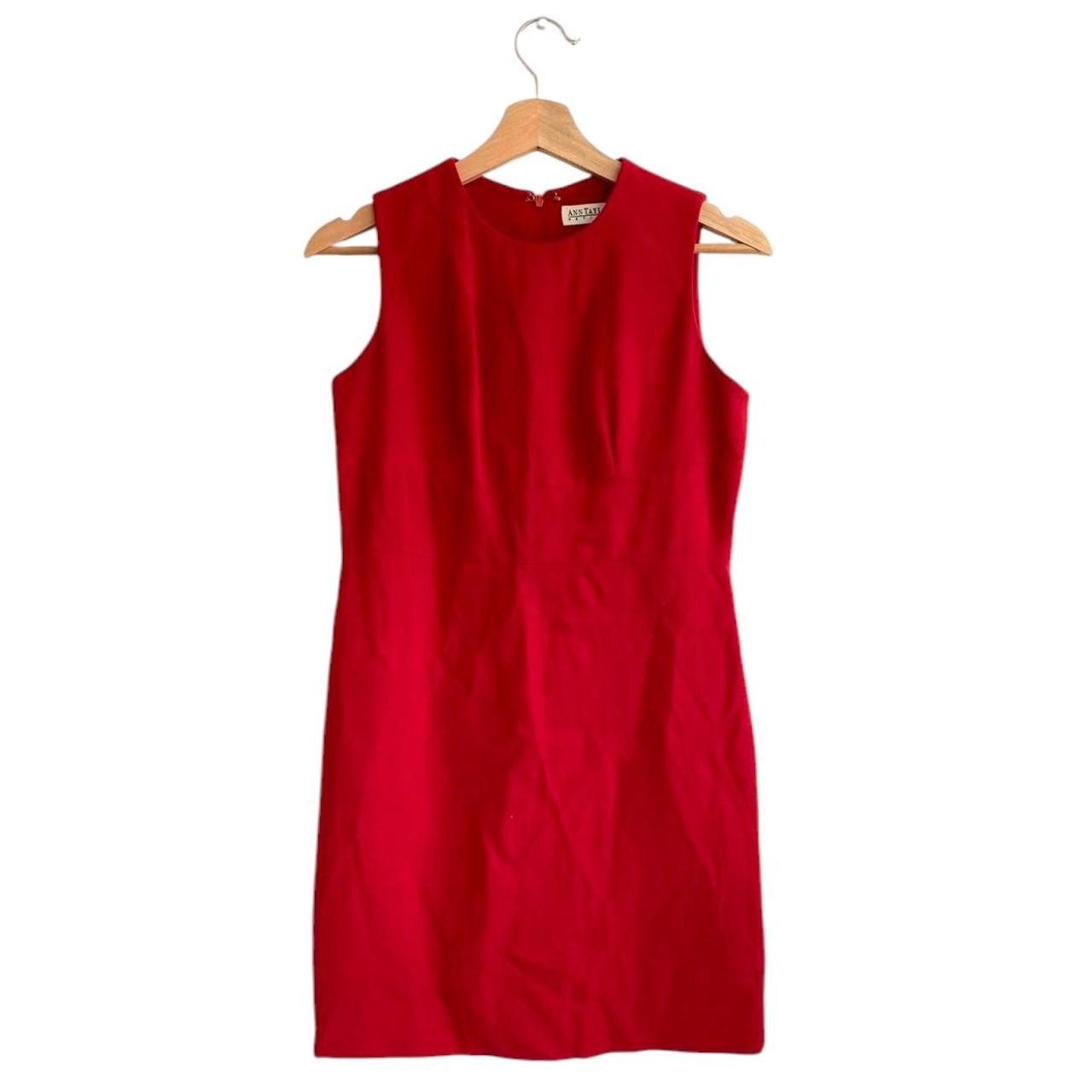 Ann Taylor ANN TAYLOR PETITE WOOL RED MINI DRESS WOMENS SIZE 4 PETITES Size S / US 4 / IT 40 - 1 Thumbnail