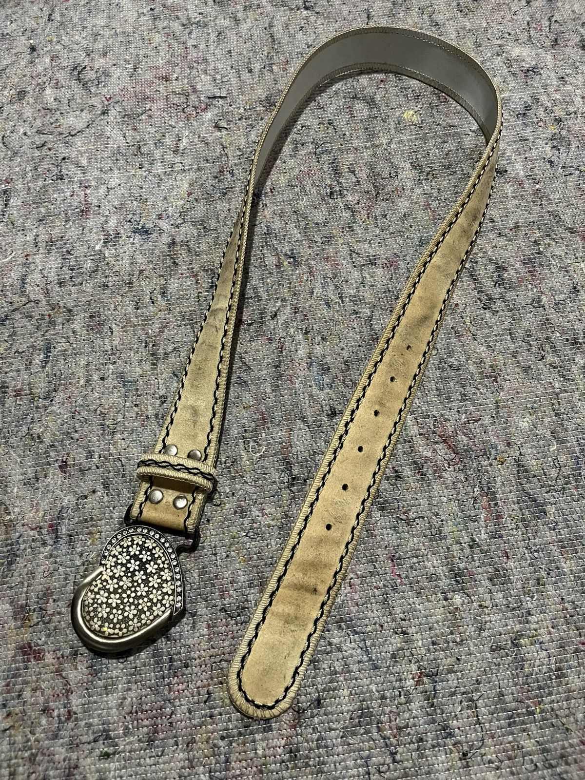image of If Six Was Nine x Le Grande Bleu L G B Omar Sharif Belt Kmrii Styled in Cream, Men's (Size 30)