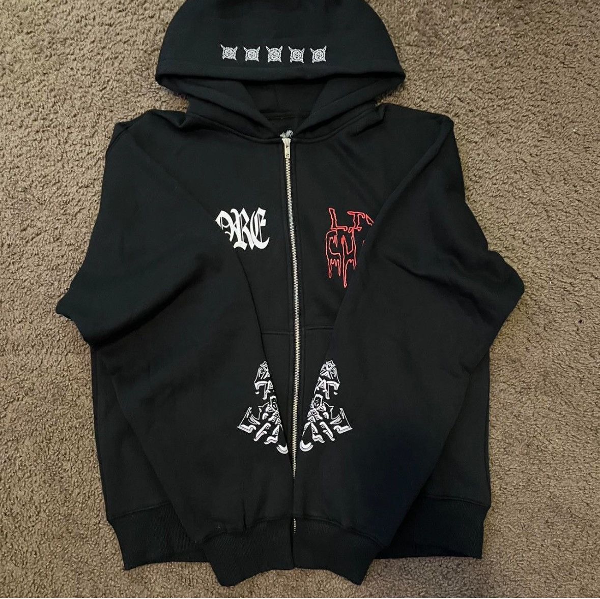 Ken Carson Ken Carson AGC A Great Chaos Tour Zip-Up Hoodie | Grailed