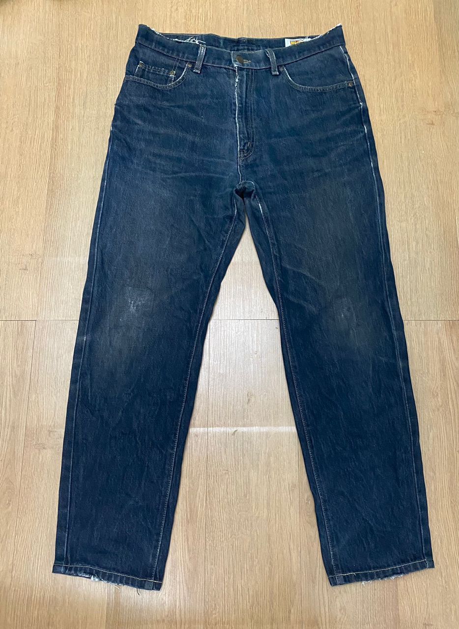 Big John 🔥W33 Vintage Big John Super Black Distressed Denim Size US 33 - 1 Thumbnail