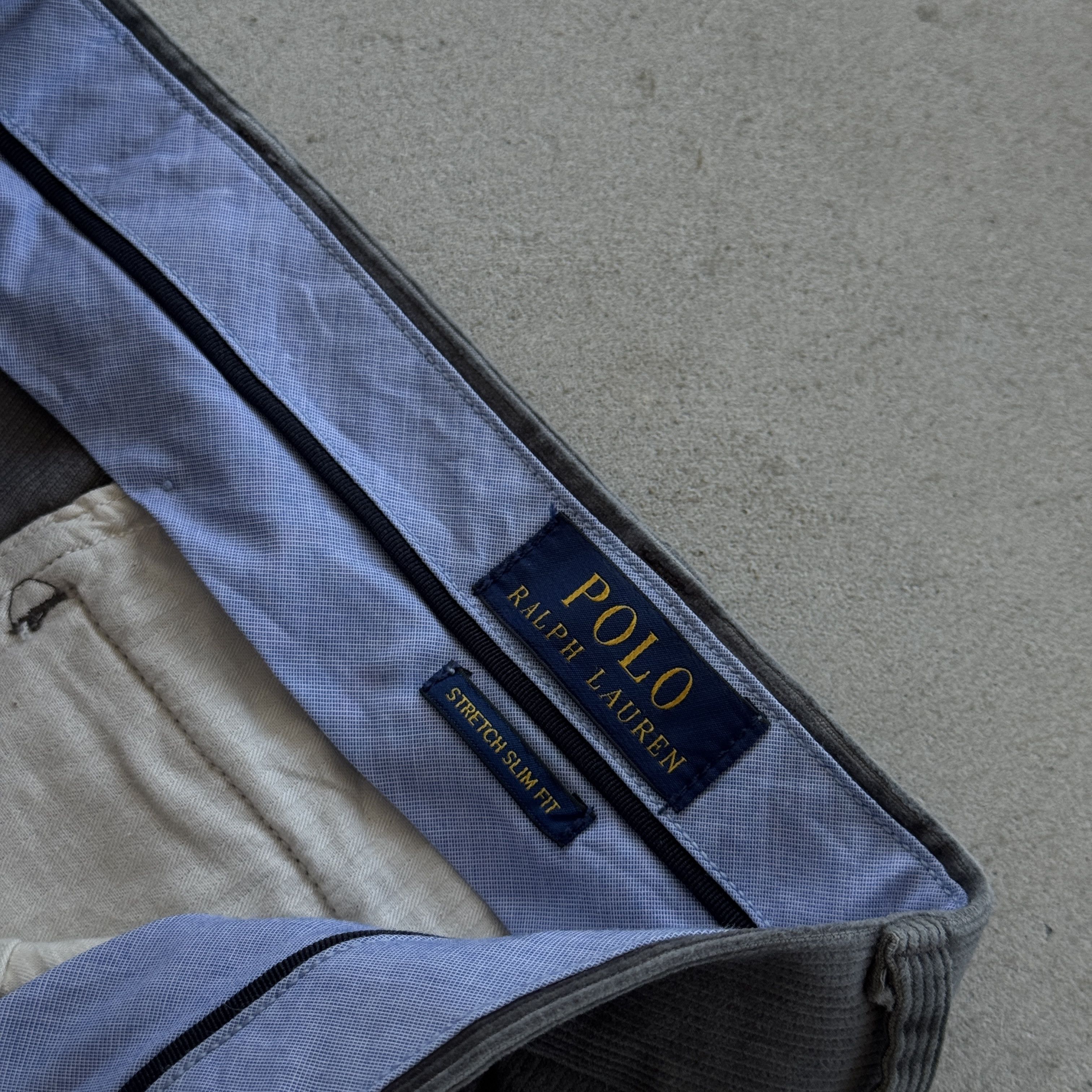 Polo Ralph Lauren Polo Ralph Lauren Gray Corduroy Stretch Slim Fit Pants 33x34 Size US 33 - 6 Thumbnail