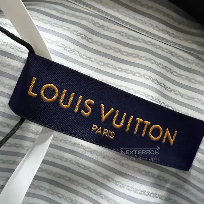 Louis Vuitton Louis Vuitton Gray Striped Long Sleeve Shirt . Size US M / EU 48-50 / 2 - 6 Thumbnail