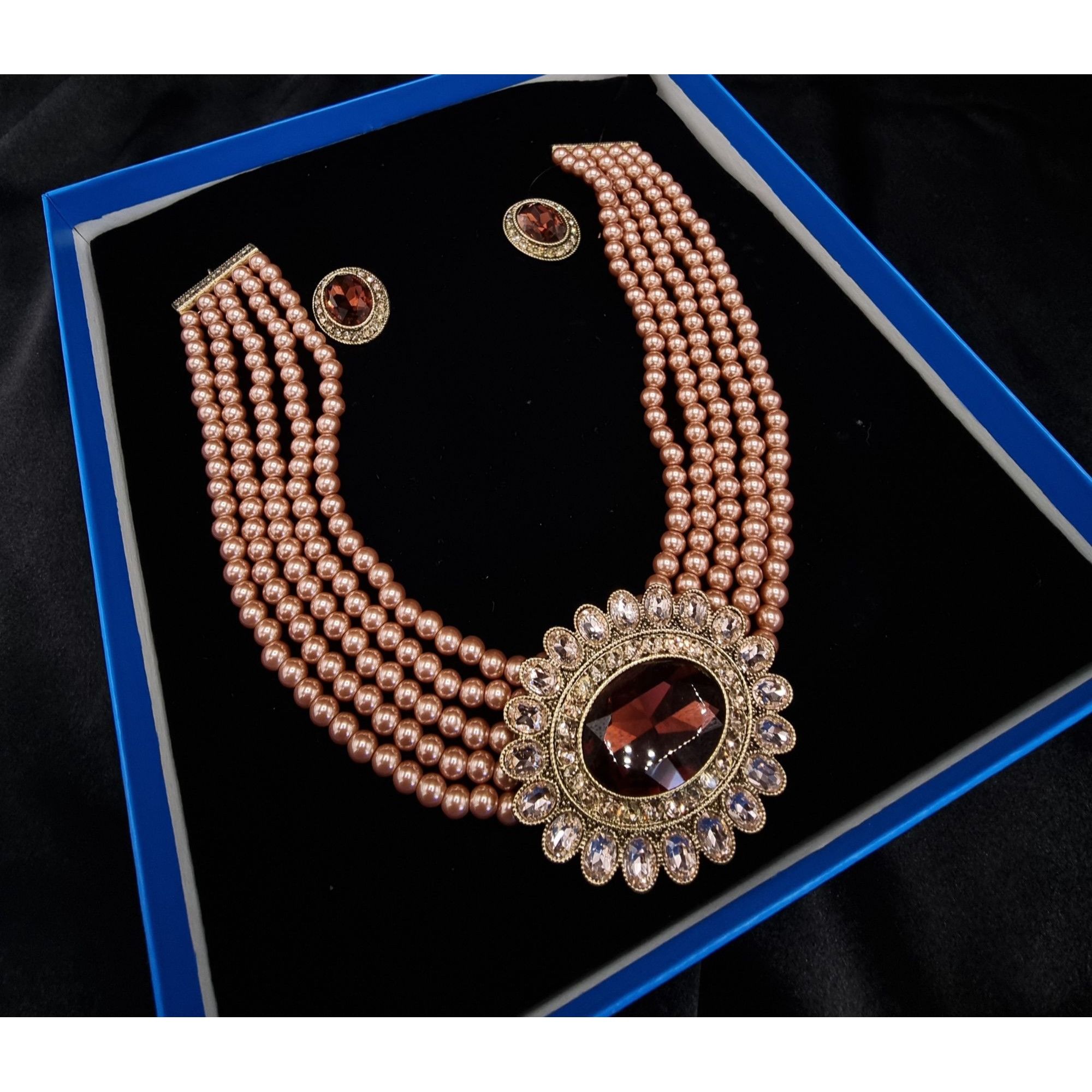 Vintage Heidi Daus Gold-Tone Statement Necklace & Earrings Set With Size ONE SIZE - 2 Thumbnail