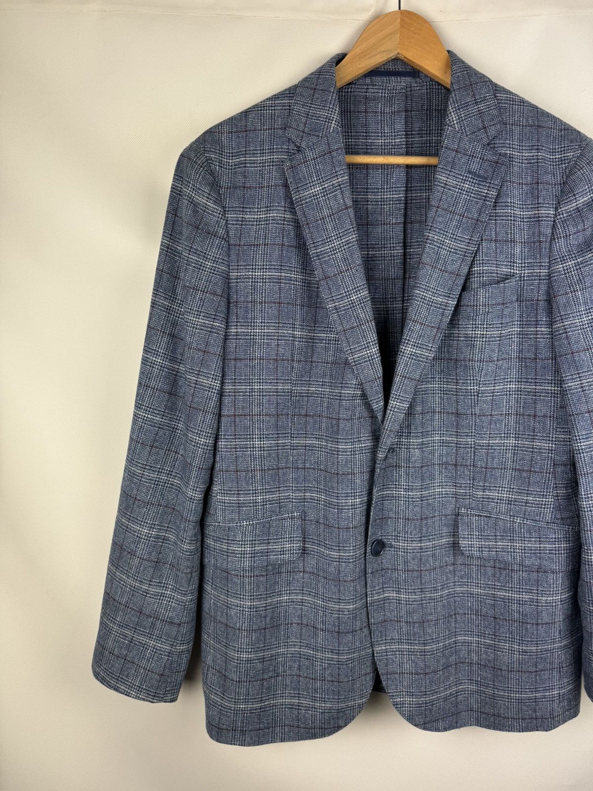 Hackett Hackett Cotton Linen Strch Pow CC Half Lined Blazer Jacket Size 40R - 2 Thumbnail