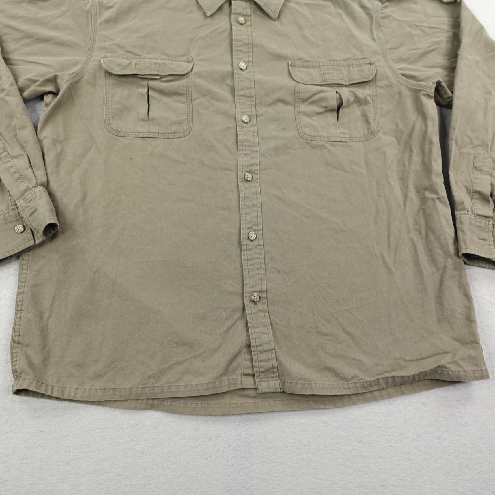 Gramicci VINTAGE? No, but we should include Gramicci Shirt Men XL Green Canvas Button-Up Roll Tab Outdoors Hiking Pockets Long Sleeve Cotton Shirt Mens XL Size US XL / EU 56 / 4 - 4 Thumbnail