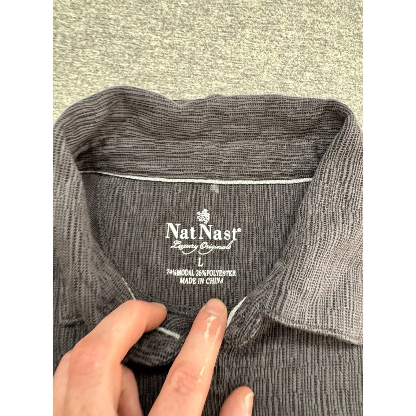 Nat Nast VINTAGE Nat Nast Luxury Originals Shirt Mens Large Gray Short Sleeve Bowling Size US L / EU 52-54 / 3 - 4 Thumbnail