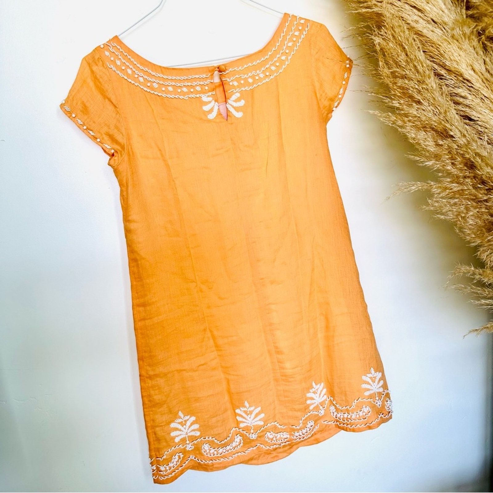 Lilly Pulitzer LILLY PULITZER Orange Peach White Tunic Shift Mini Dress Size S / US 4 / IT 40 - 13 Thumbnail