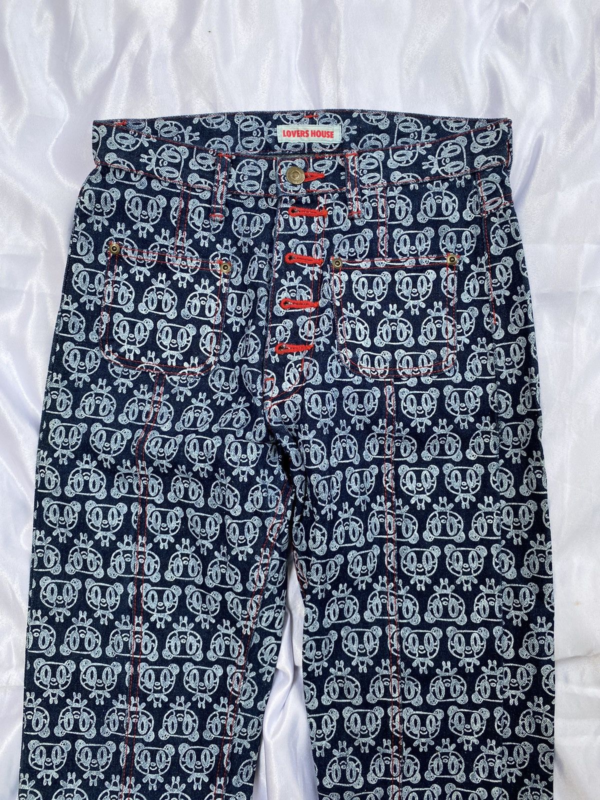 Other Rare Lover House Full Print Denim Pants Size US 27 - 2 Thumbnail
