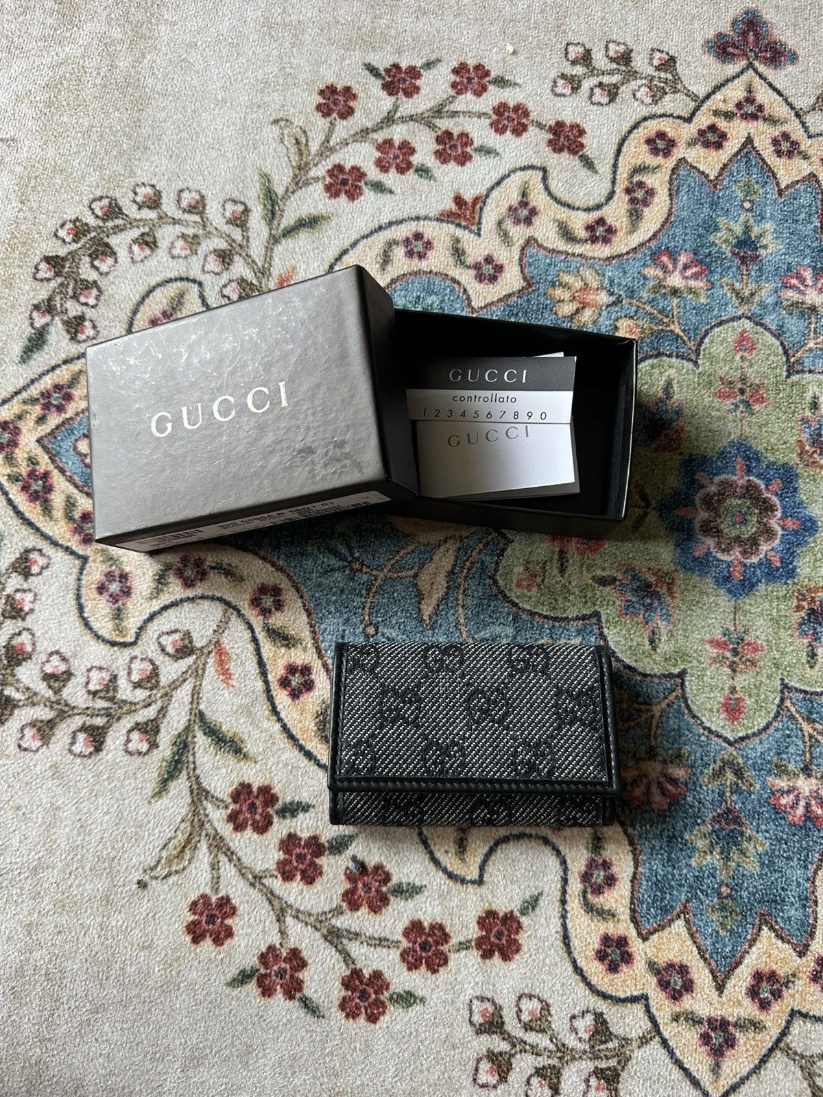 Gucci New Gucci P. Chiavi Keychain Case Denim GG Size ONE SIZE - 2 Thumbnail