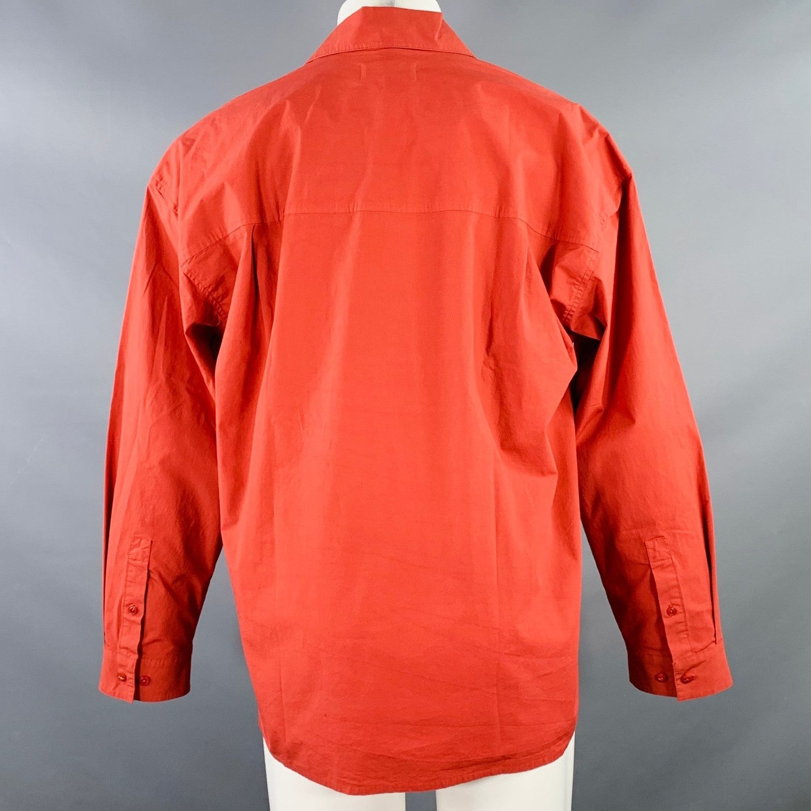 YMC Wray Red Brick Cotton Oversized One Pocket Long Sleeve Shirt Size US M / EU 48-50 / 2 - 3 Thumbnail