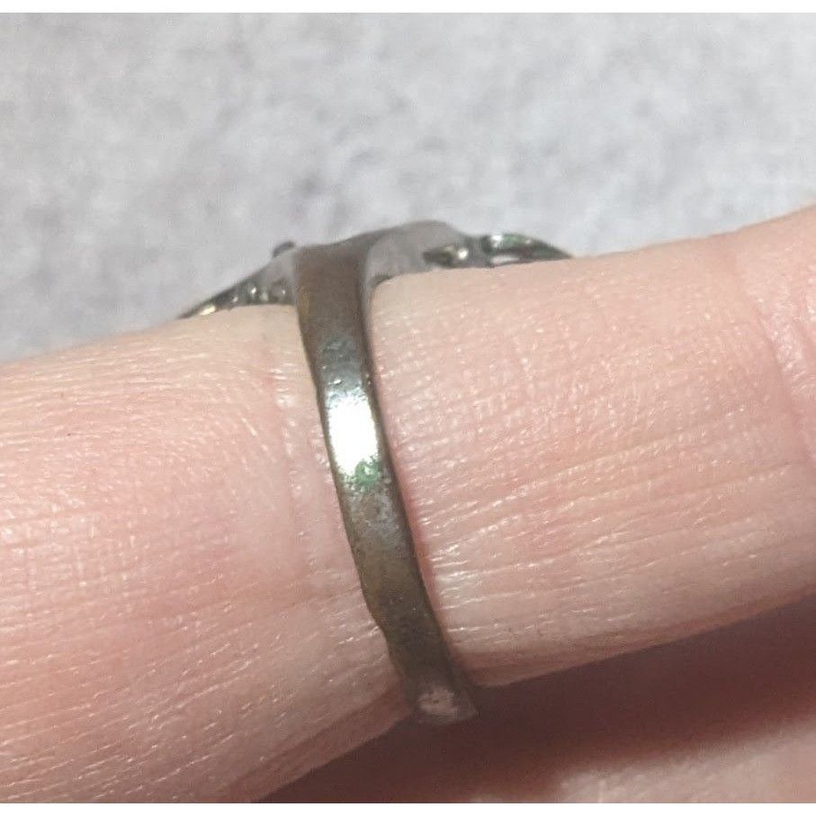 Other Vintage Purple Encased Silver Tone Cage Ring With Clear Gem Size ONE SIZE - 6 Thumbnail