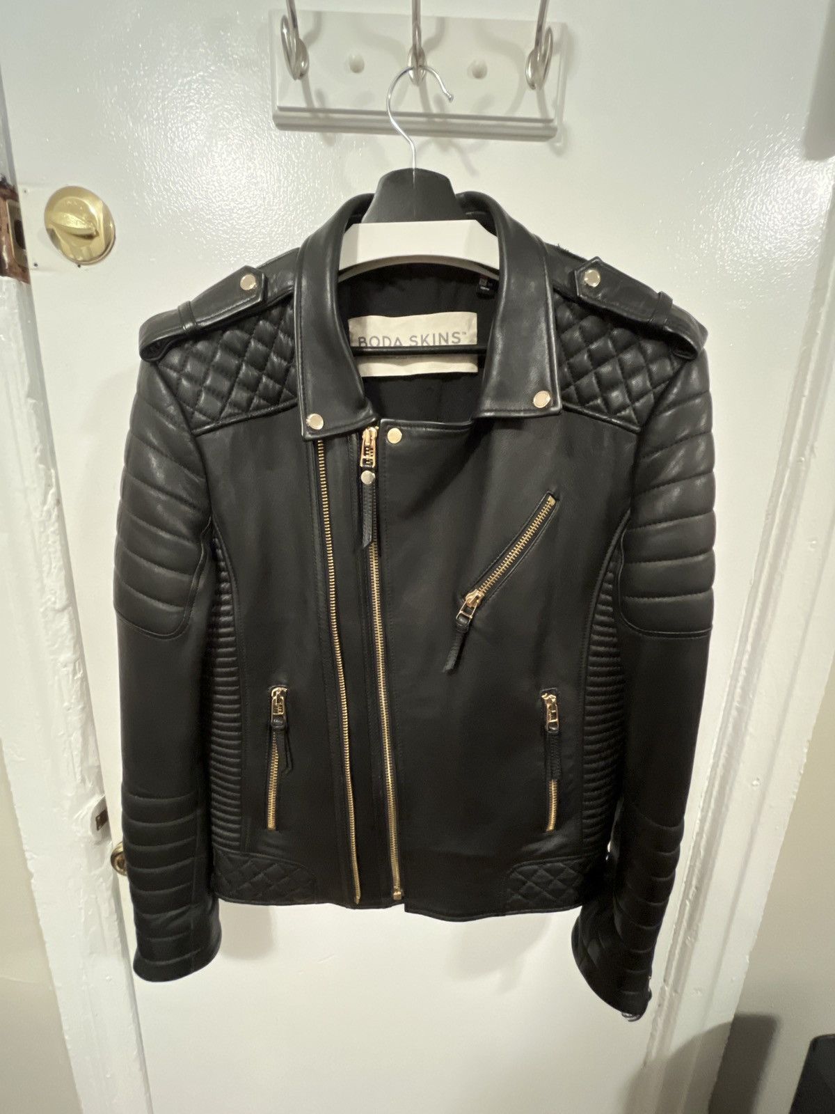 Boda Skins Boda Skins Kay Michaels leather jacket black and gold Size US M / EU 48-50 / 2 - 1 Thumbnail