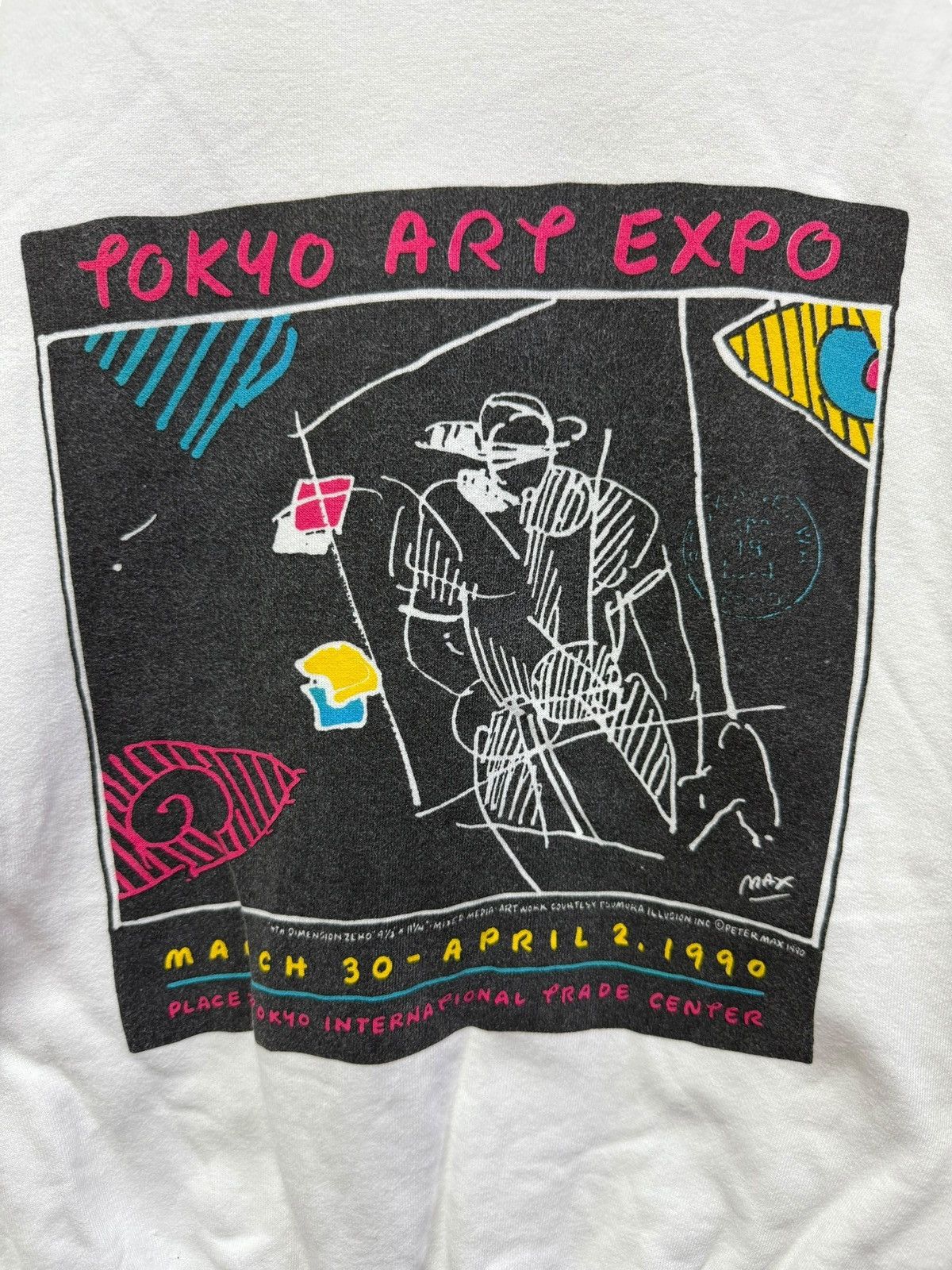 Art Comes First Vintage Tokyo Art Expo Peter Max 1990 Size US L / EU 52-54 / 3 - 7 Thumbnail