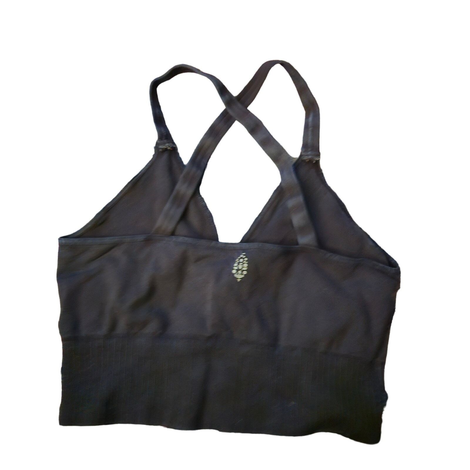Free People Free People Good Karma Crop Top Cross Back Strap Grey Size L Size L / US 10 / IT 46 - 2 Thumbnail