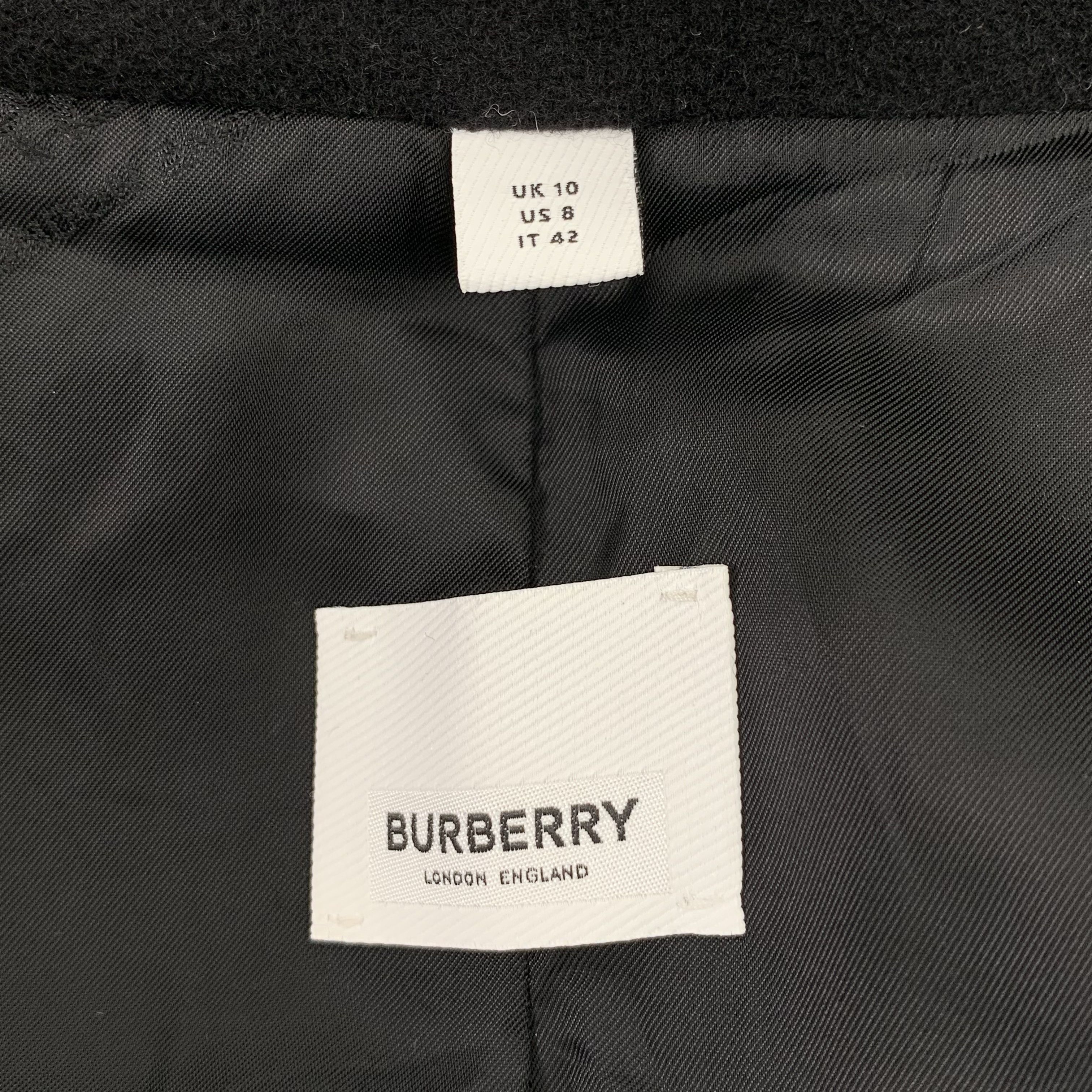 Burberry Burberry Black Wool & Leather Panel Coat (Size 42) Size US XS / EU 42 / 0 - 2 Thumbnail
