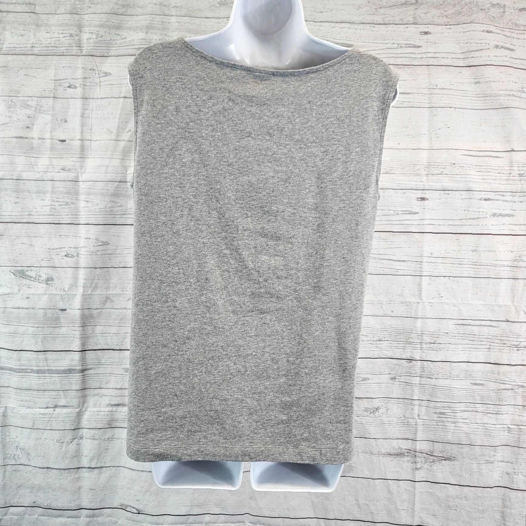 Vintage Cabi 3815 Blouse Womens M Gray Black Lace Sleeveless Cotton Blend Size M / US 6-8 / IT 42-44 - 4 Thumbnail