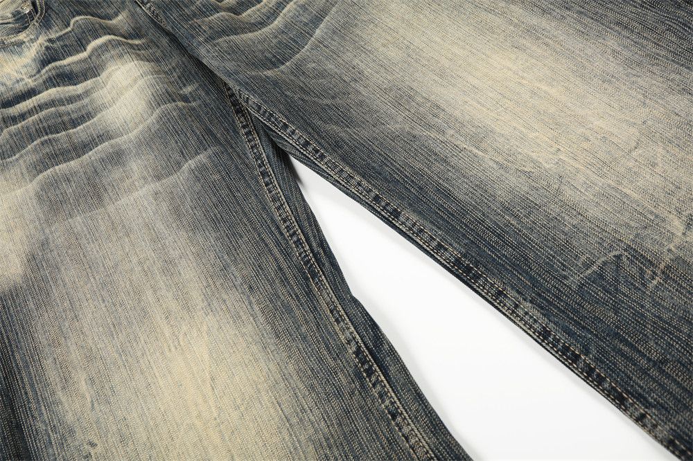 Vintage Retro punk distressed washed wide-leg scimitar jeans Size US 34 / EU 50 - 4 Thumbnail