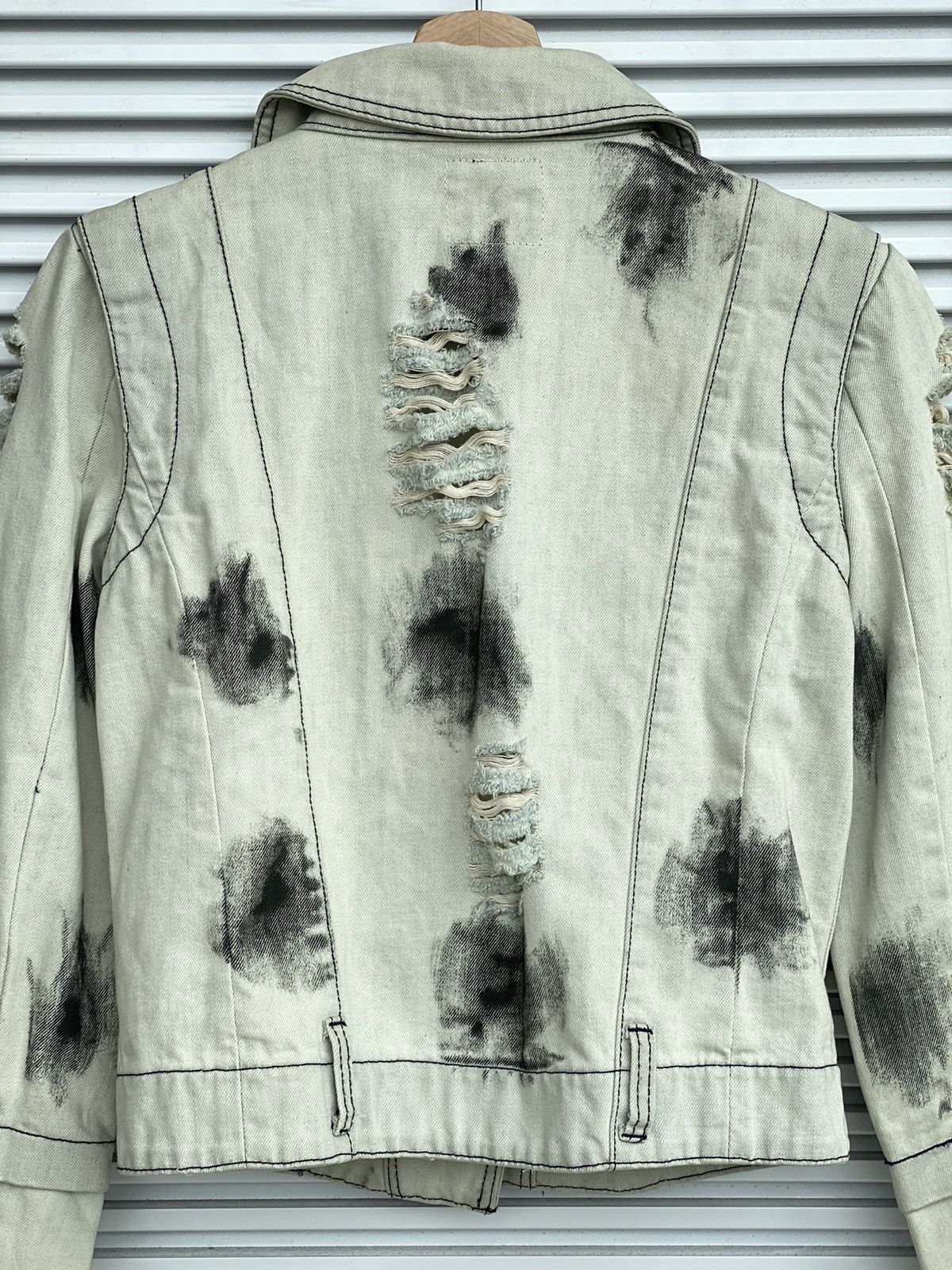 Japanese Brand Vintage Gladnews Distressed Denim Jacket Size US S / EU 44-46 / 1 - 7 Thumbnail