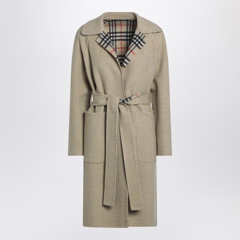 Burberry Burberry Sand Reversible Wool Coat Size S / US 4 / IT 40 - 1 Thumbnail