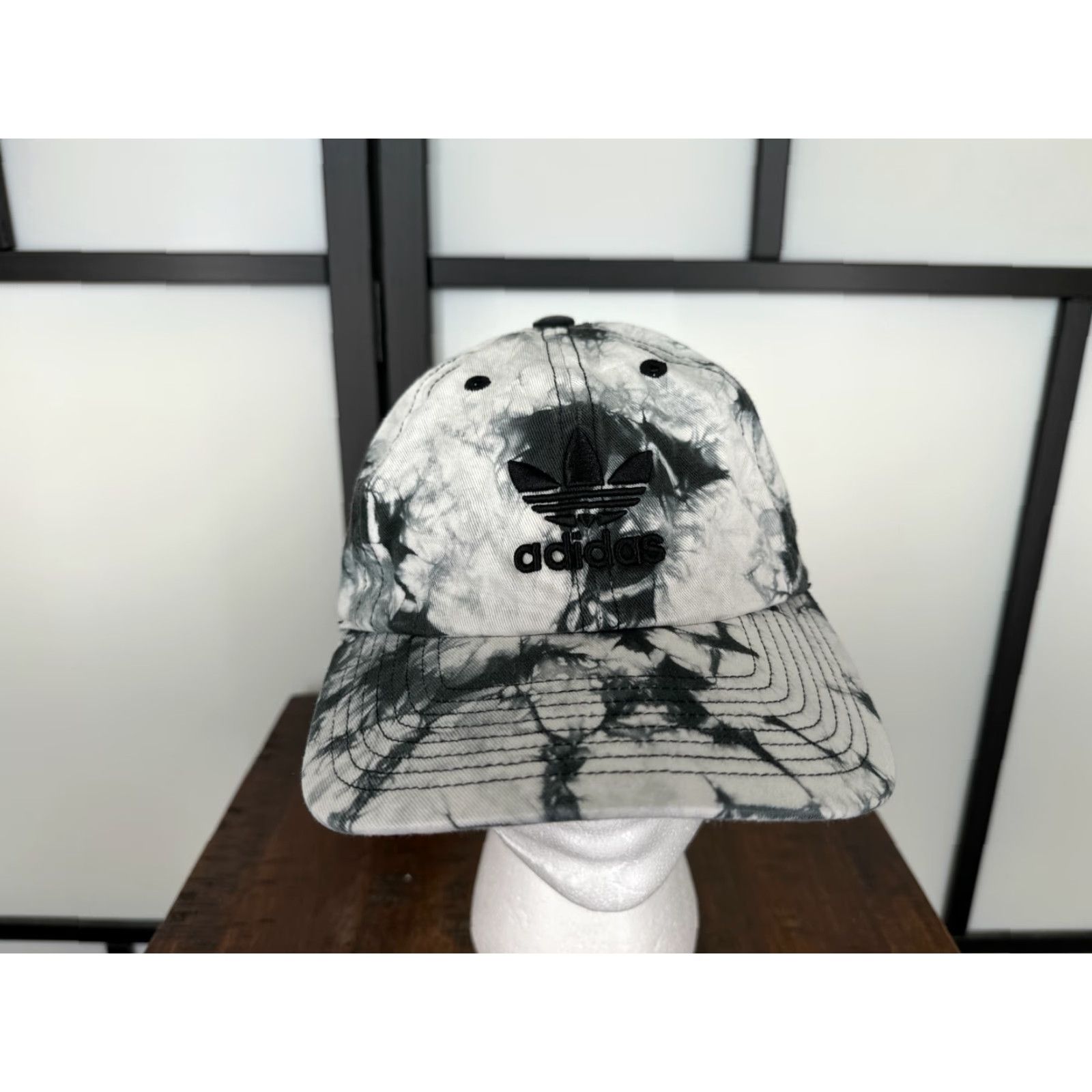 Adidas Adidas Hat Cap Strap Back Womens One Size White Black Tie Dye 100% Cotton Twill Shirt Snapback Womens Beach Aloha Logo Adjustable Size ONE SIZE - 2 Thumbnail