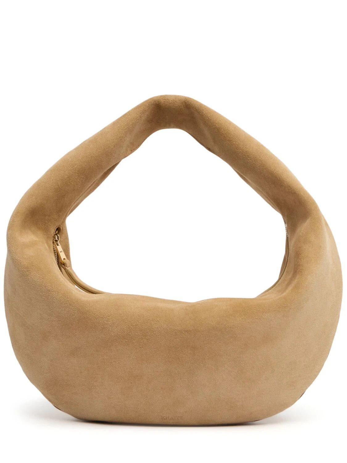 KHAITE Olivia Med $2200 Wheat Beige Suede Hobo New