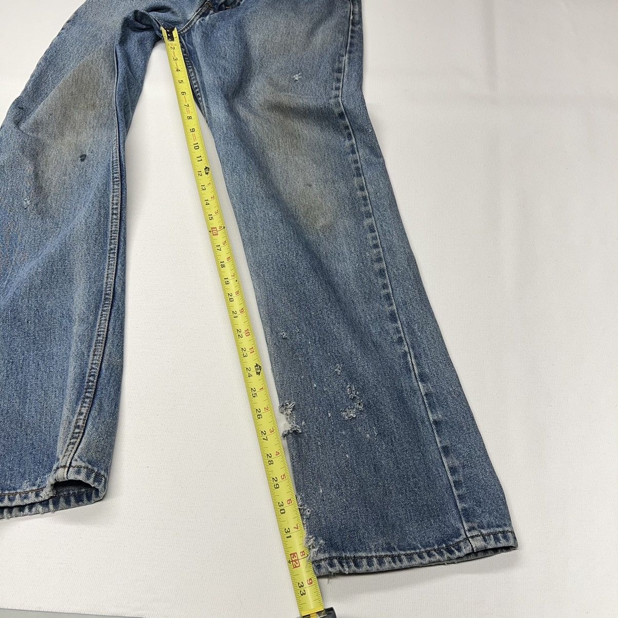 Levi's × Vintage Levis 505 Jeans Blue Straight Regular Fit Distressed Baggy Size US 33 - 21 Thumbnail