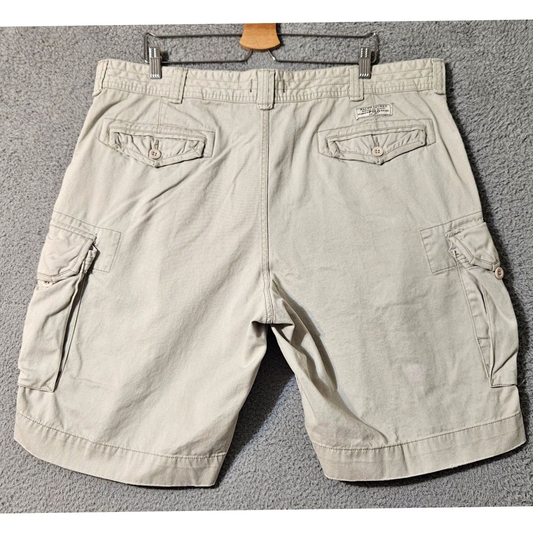 Polo Ralph Lauren Polo Ralph Lauren Cargo Shorts Mens 42 Tan Military Paratrooper Heavy Y2K 10" Size US XL / EU 56 / 4 - 2 Thumbnail