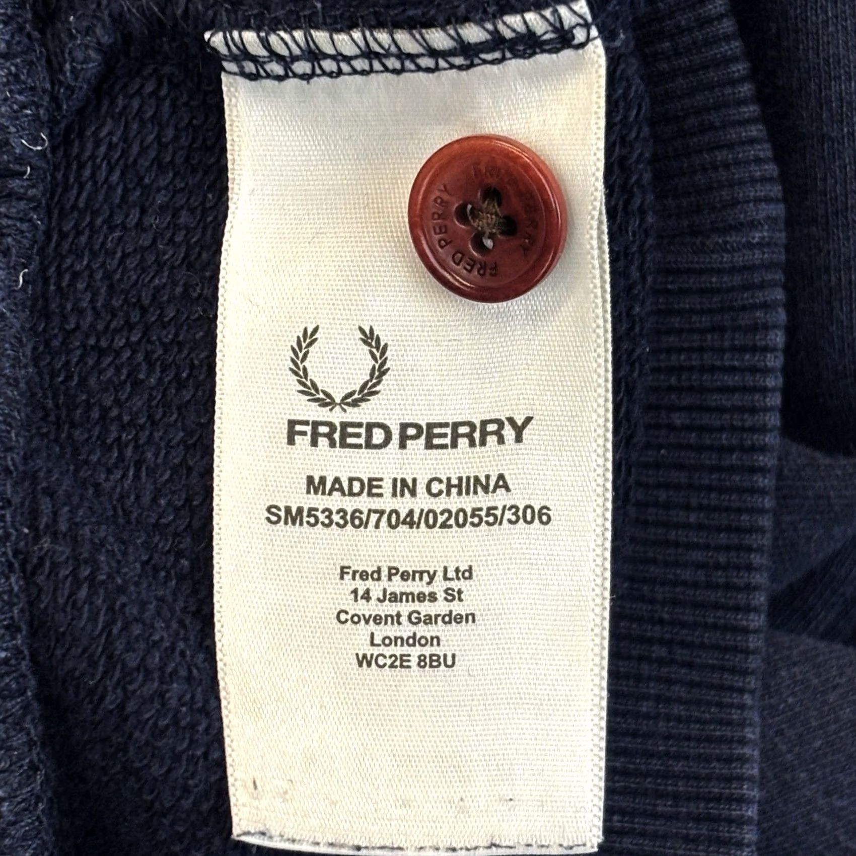 Fred Perry Fred Perry Sweatshirt Shawl Neck Mens Large Navy Pullover Cotton Used Size US L / EU 52-54 / 3 - 7 Thumbnail