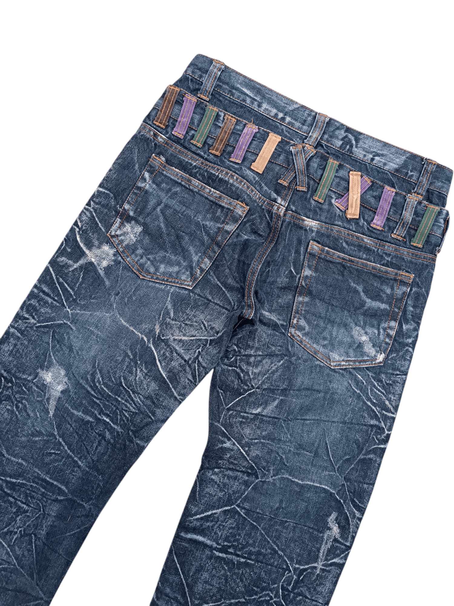 Japanese Brand × Seditionaries VTG NYLAUS DOUBLE WAIST DISTRESSED JEANS VERY RARE Size US 30 / EU 46 - 3 Thumbnail