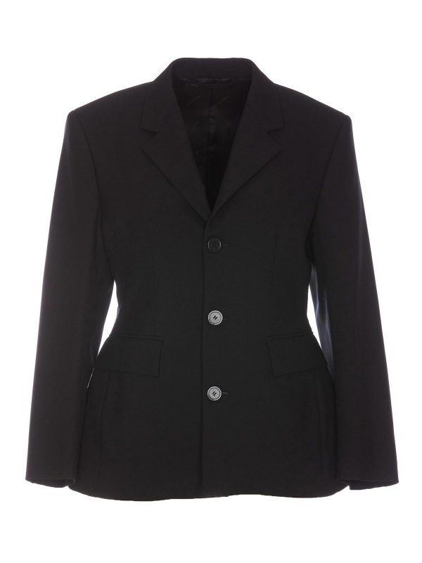 Balenciaga o1bcso1str0326 Soft Hourglass Jacket in Black Size XS / US 0-2 / IT 36-38 - 1 Thumbnail
