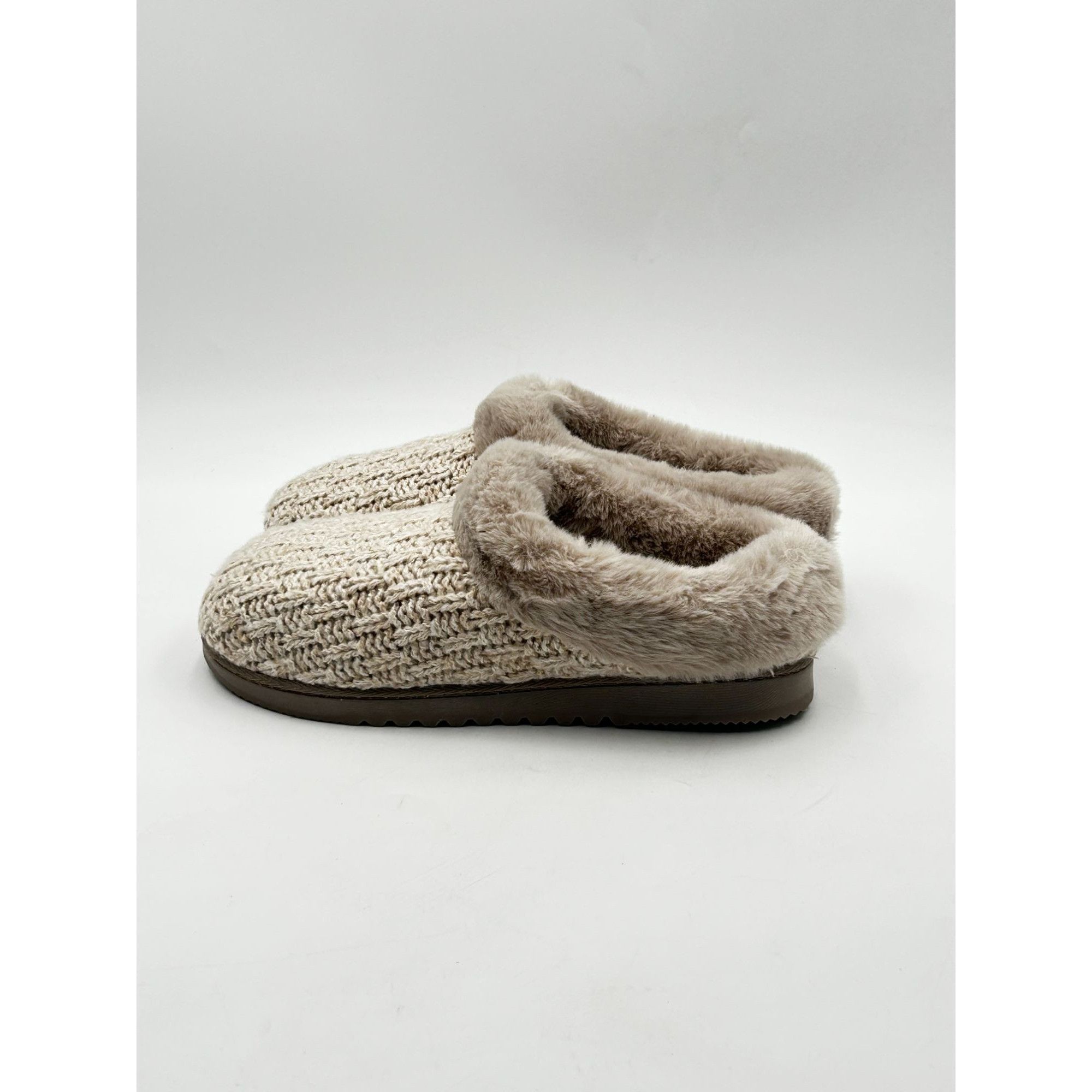 Other Dearfoams Memory Foam Slippers Womens 7-8 Oatmeal Faux Fur C Size US 7 / IT 37 - 3 Thumbnail