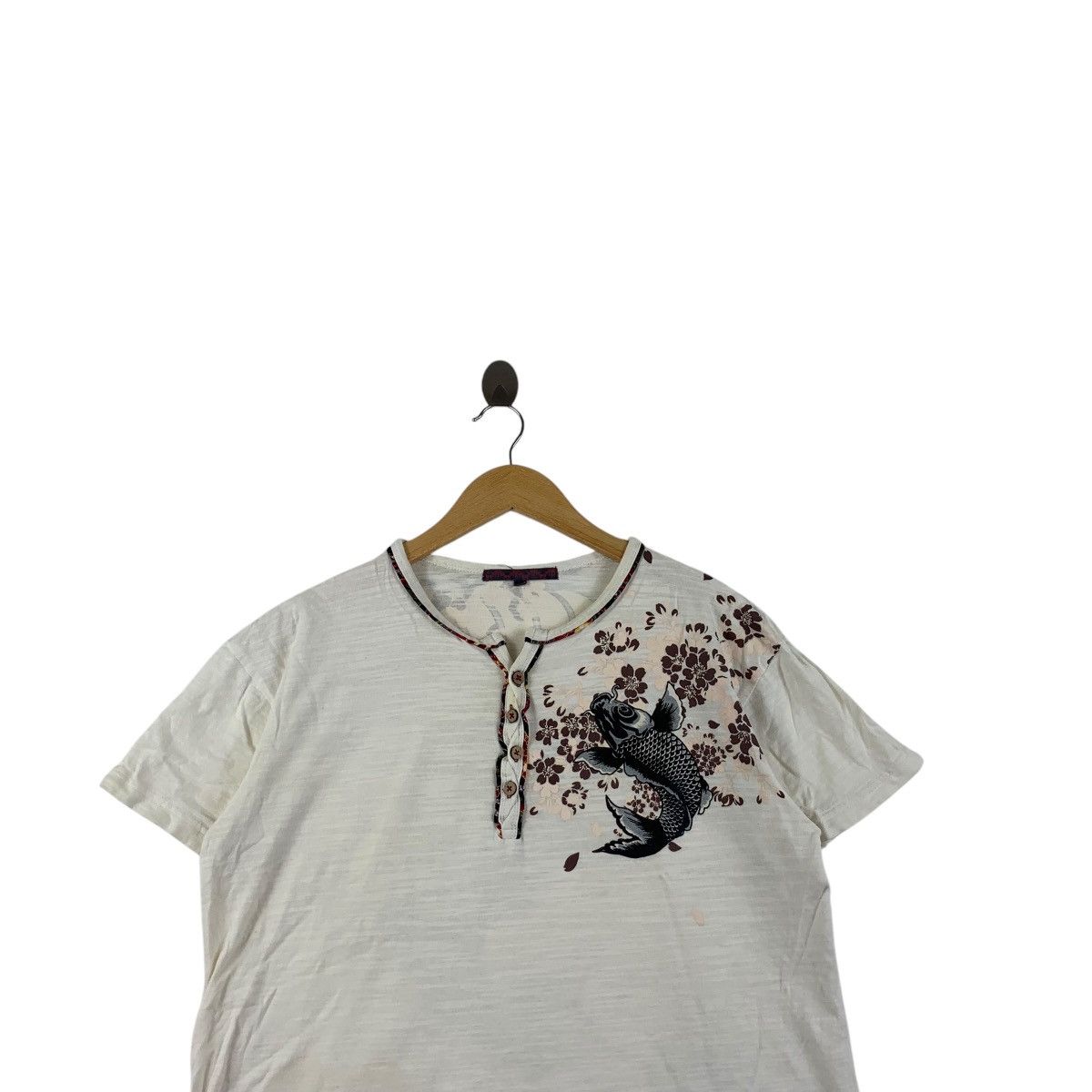 Vintage Vintage JAPAN TRADITIONAL KARAKURI Koi Motion Tee Shirt Size L / US 10 / IT 46 - 2 Thumbnail