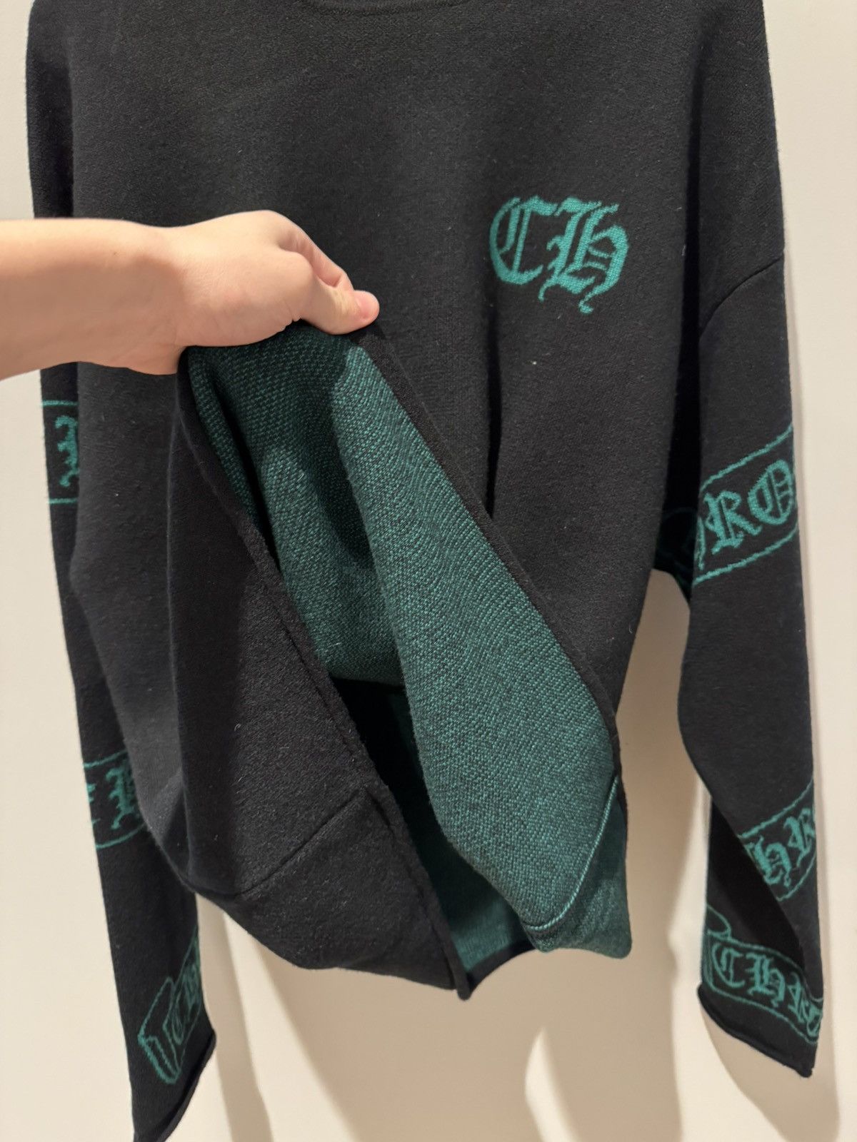 Chrome Hearts Cashmere Black/Green Chrome Hearts Sweater Size US L / EU 52-54 / 3 - 5 Thumbnail