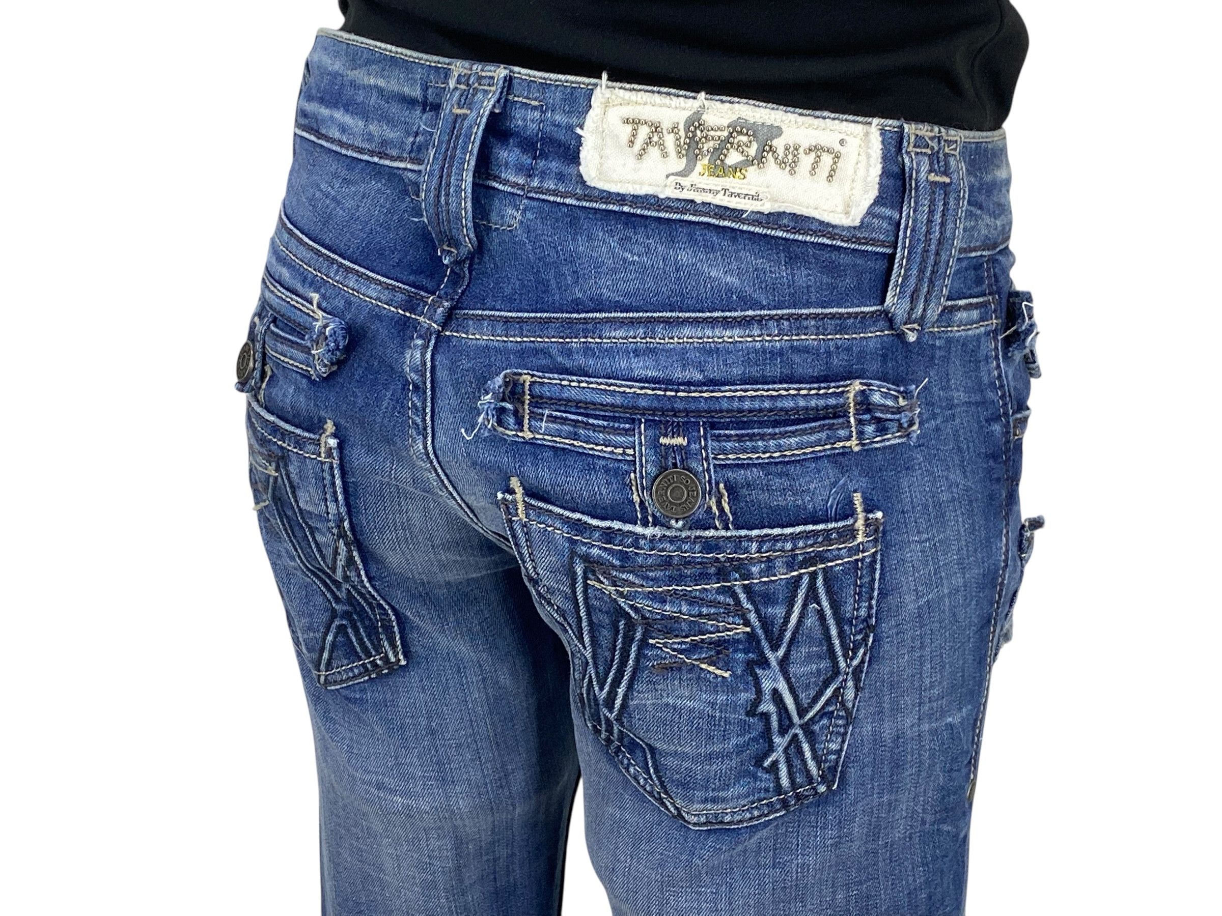 Designer Taverniti Jeans Denim by Jimmy Taverniti Flare Jeans Pants Size 25" / US 0 / IT 36 - 7 Thumbnail